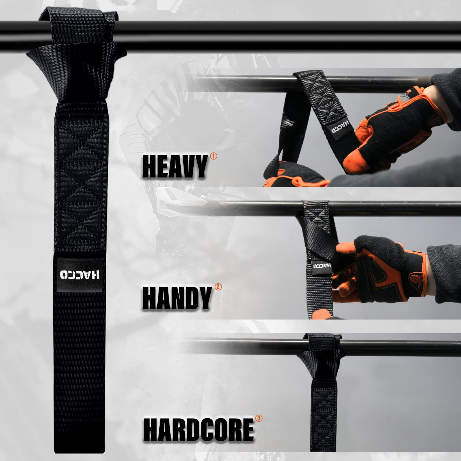 Haccoplanet 8PK Soft Loop Motorcycle Tie-Down Straps, 1.6 x 17inch 10000LB Break Strength, Heavy Duty Tie Down Loops for Securin