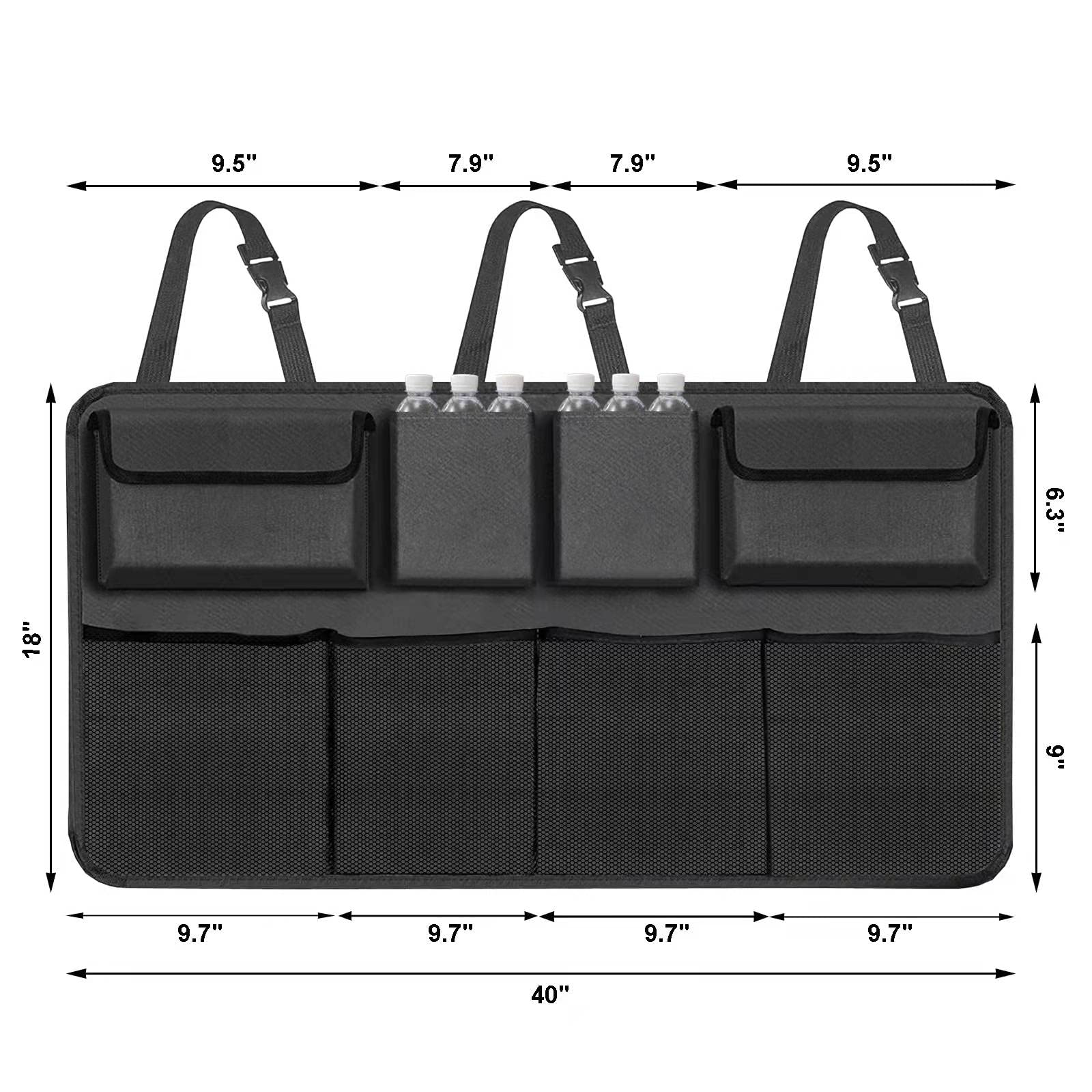 Snuopfy Car Trunk Organizer, Backseat Hanging Organizer With 8 Large Storage Bag Super Capacity -Trunk Organizer For Suv,Truck,Van -Your Space Saving Expert