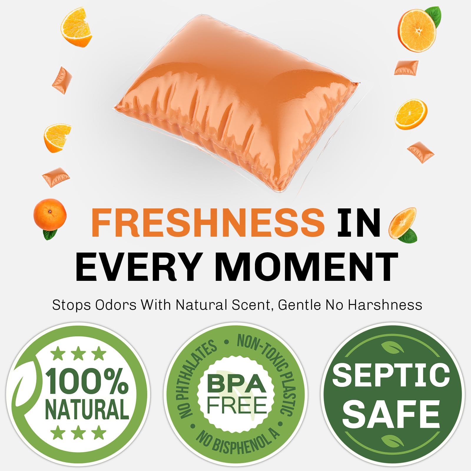 Welluck 50 Packs Rv Toilet Treatment Drop Ins, Black Tank Deodorizer For Camper, Marine Portable Toilet, Break Down Waste And Ti