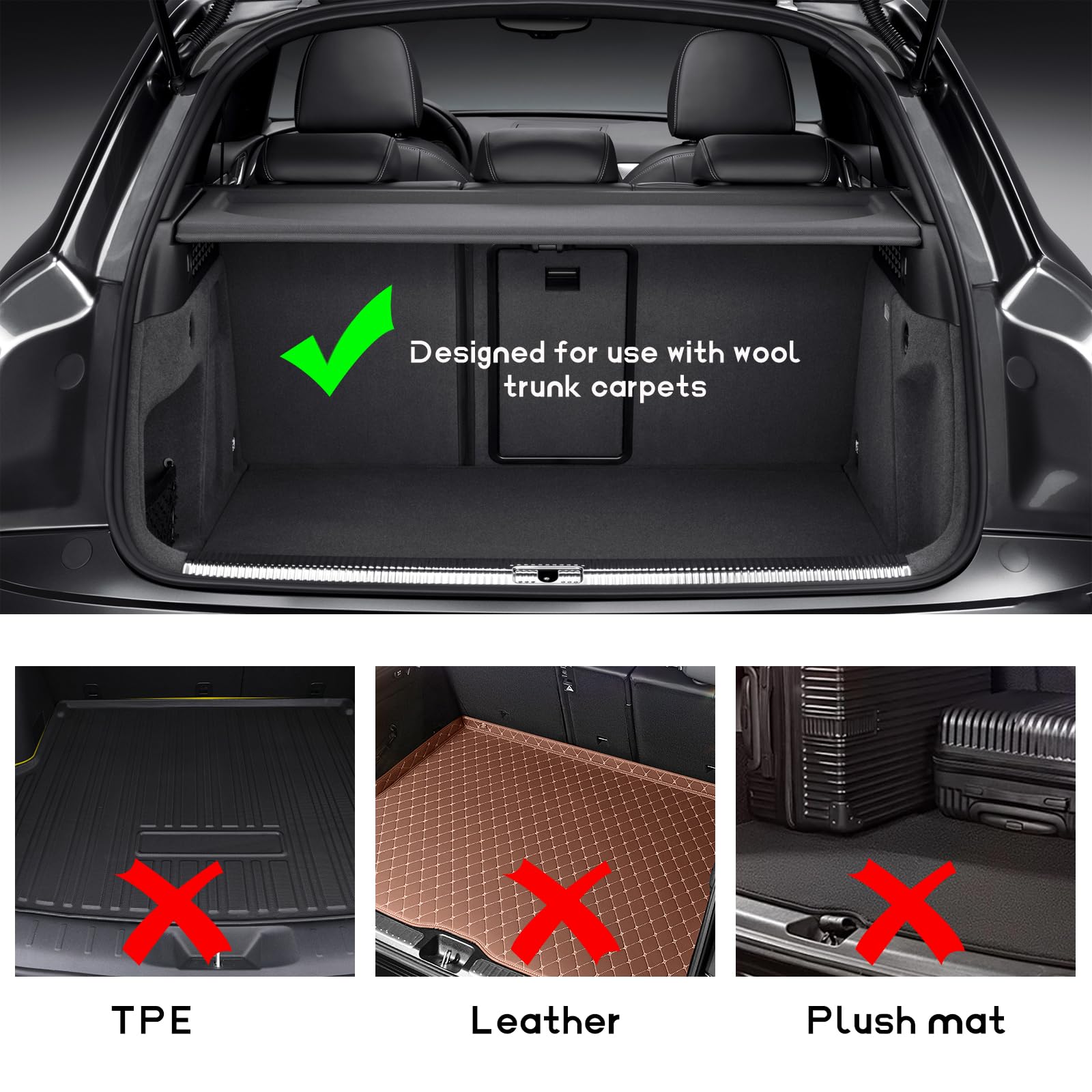 DXNQ 4PCS Multipurpose Cargo Organizer Blocks, Plastic Cargo Storage Organizer Blocks for Wool Carpet Trunk, Grocery Trunk Divid