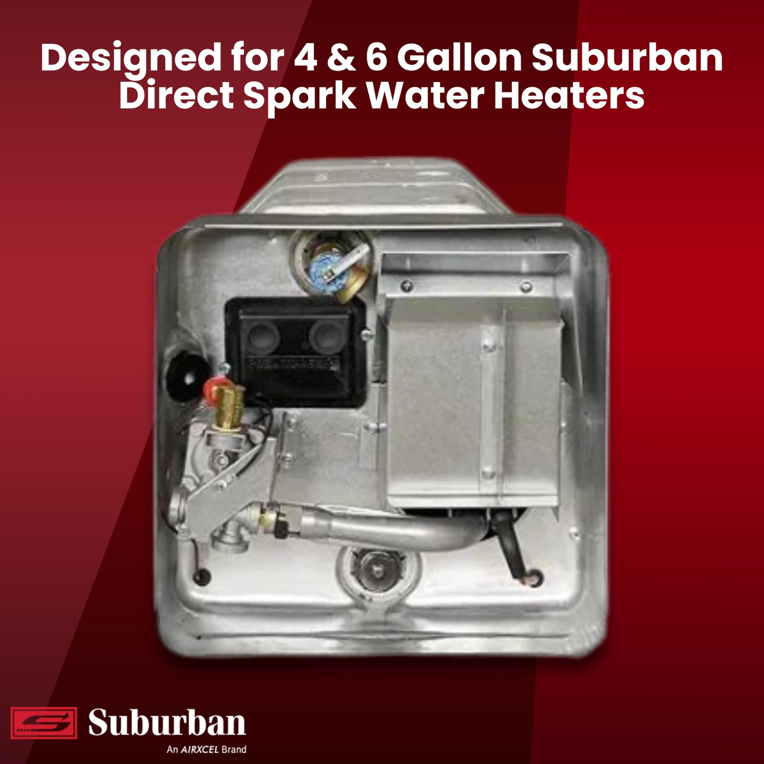 Suburban Direct Fit Flush Mount Water Heater Replacement Access Door, Polar White Exterior Access Door, Use with Suburban 4 and