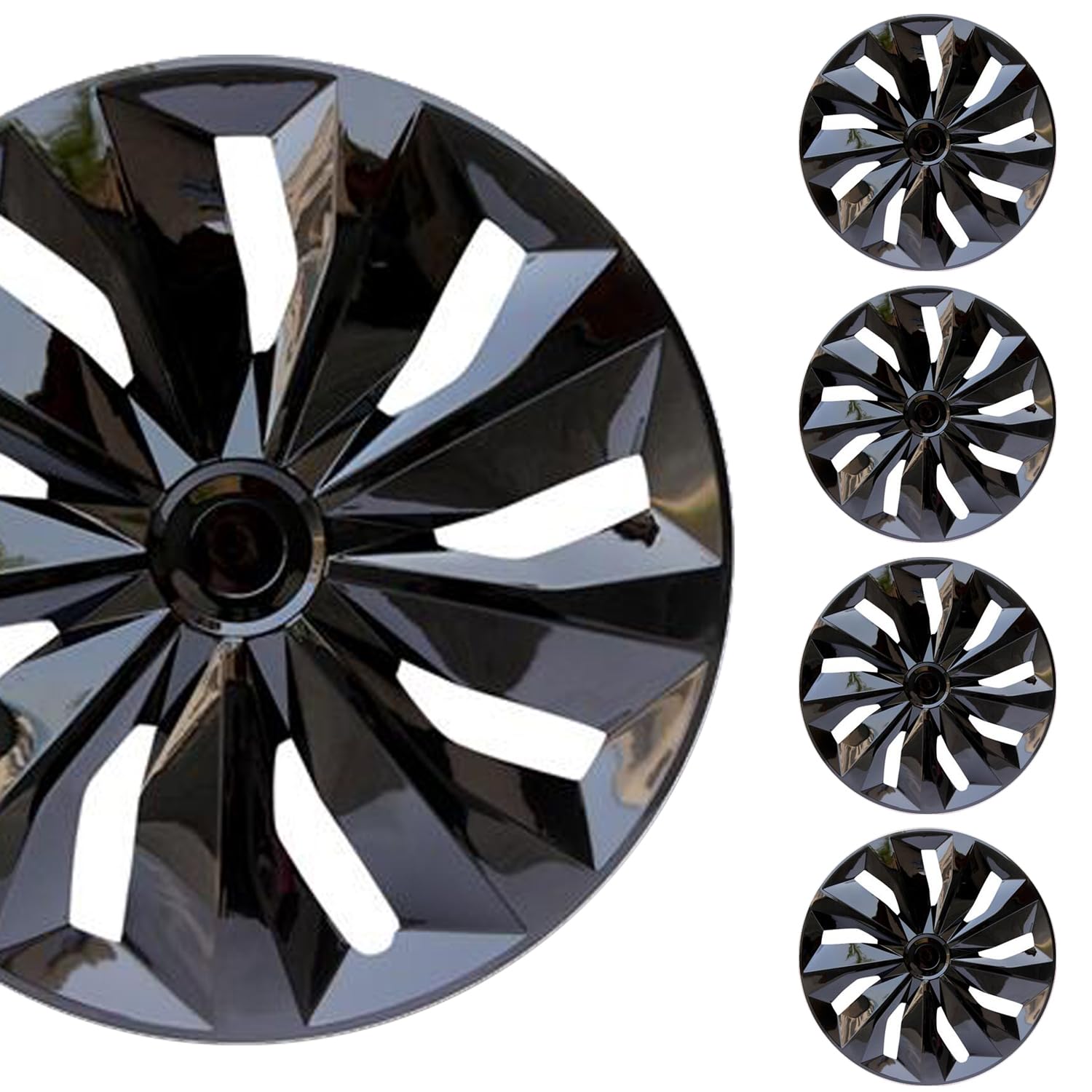 Hubcap Wheel Cover Replacement R17 Hub Caps Universal Wheel Rim Cover Abs Material Exterior Accessories For Car Truck Suv -Set O