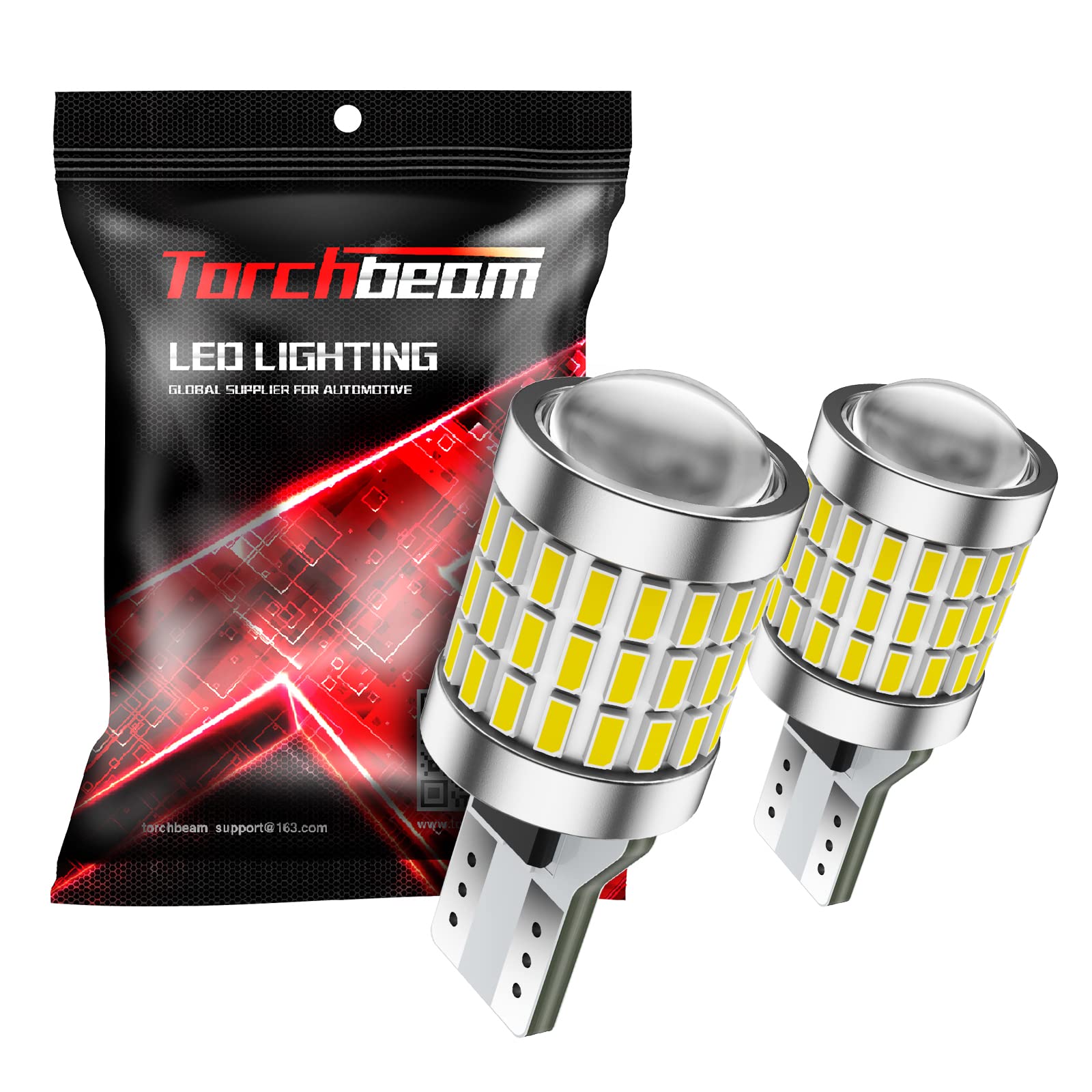 Torchbeam 912 921 Led Bulbs For Reverse Lights, T15 906 904 W16W Backup 2600 Lumens 6000K Xenon White Super Bright Light For Car