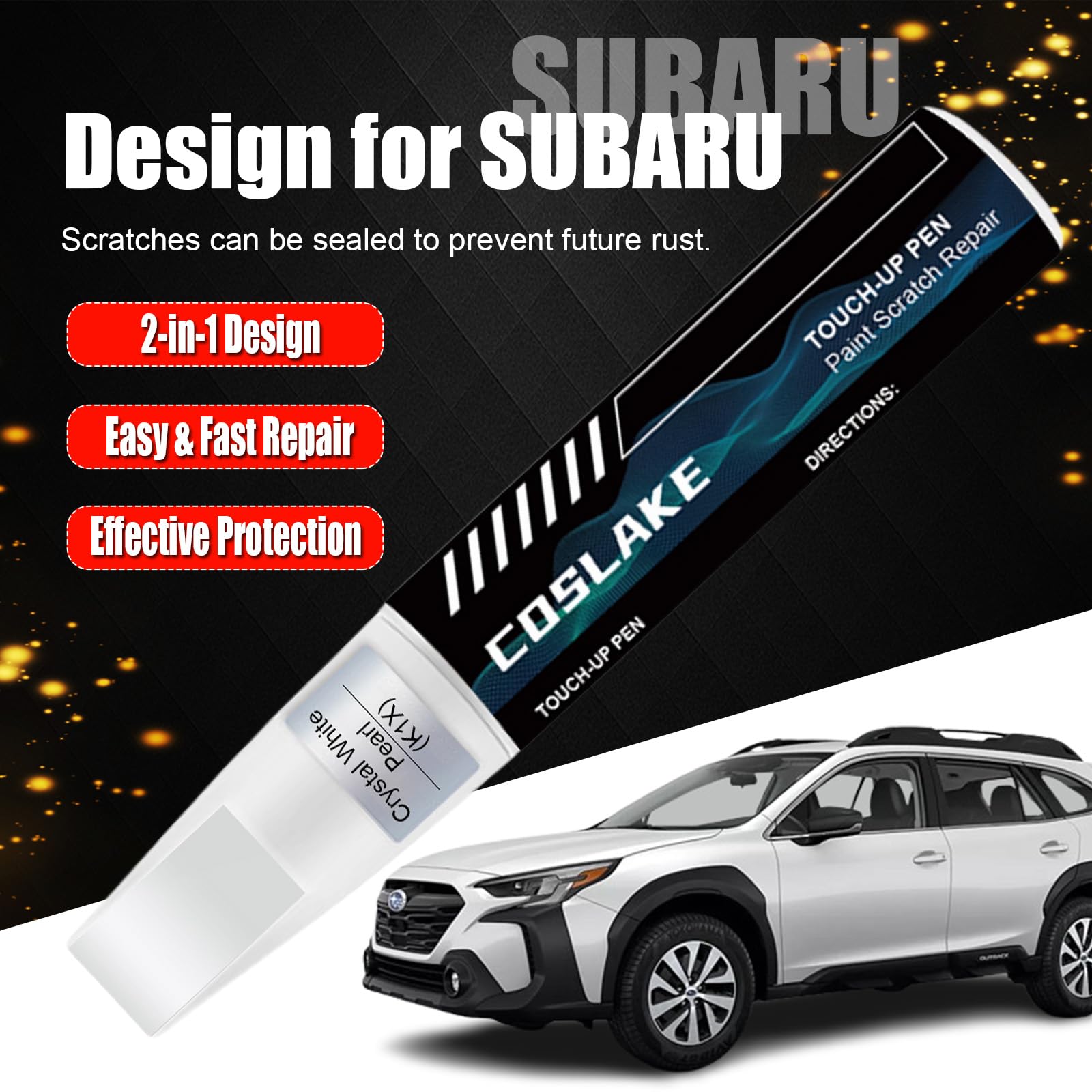 Coslake Car Touch Up Paint(Sapphire Blue Pearl(Wch)) For Subaru, Car Paint Scratch Repair Kit, Quick & Easy Solution To Repair,