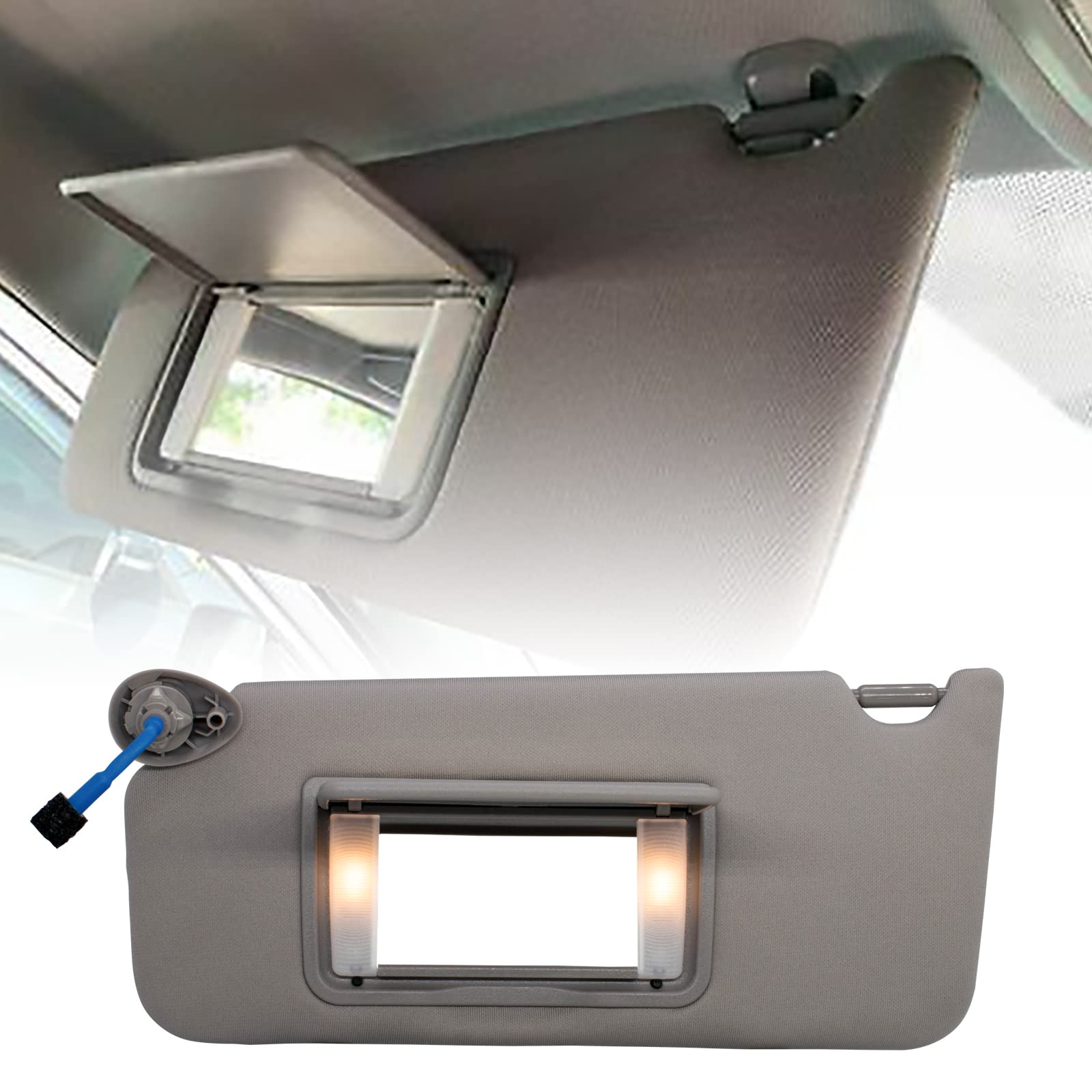 Nhiles Left Driver Side Sun Visor Compatible With Honda Accord 2008 2009 2010 2011 2012 2013 2014 2015 2016 2017 With Light Repl