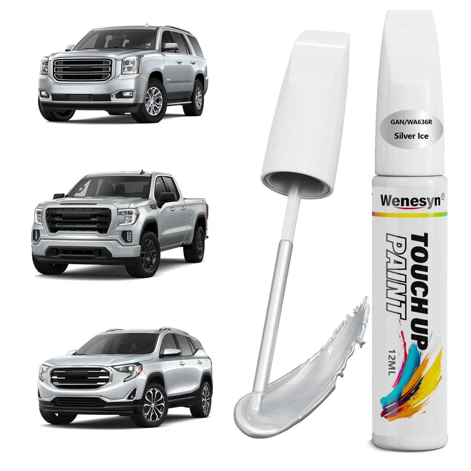 Wenesyn WA636R GAN Quicksilver Touch Up Paint Compatible with GMC, Car Paint Scratch Remover for Nicks & Chips Repair, Automotiv
