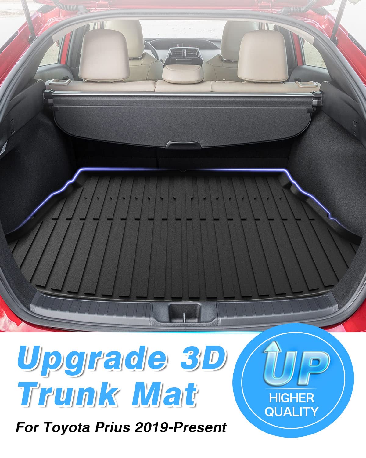 Powerty Trunk Mat Compatible With Toyota Prius 2019-2023 Cargo Liner Accessories All Weather Cargo Mat Tpo (Latest Xw50 Since No