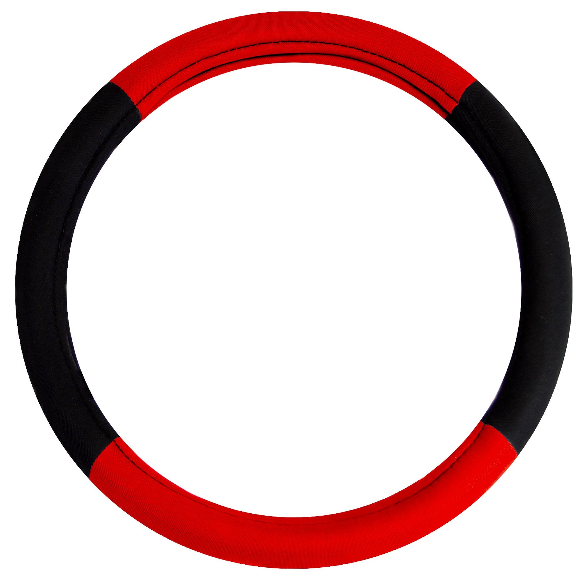 Fh Group Universal Fit Modernistic And Seat Belt Pads Combo Set Red Steering Wheel Cover Fits Most Cars, Suvs