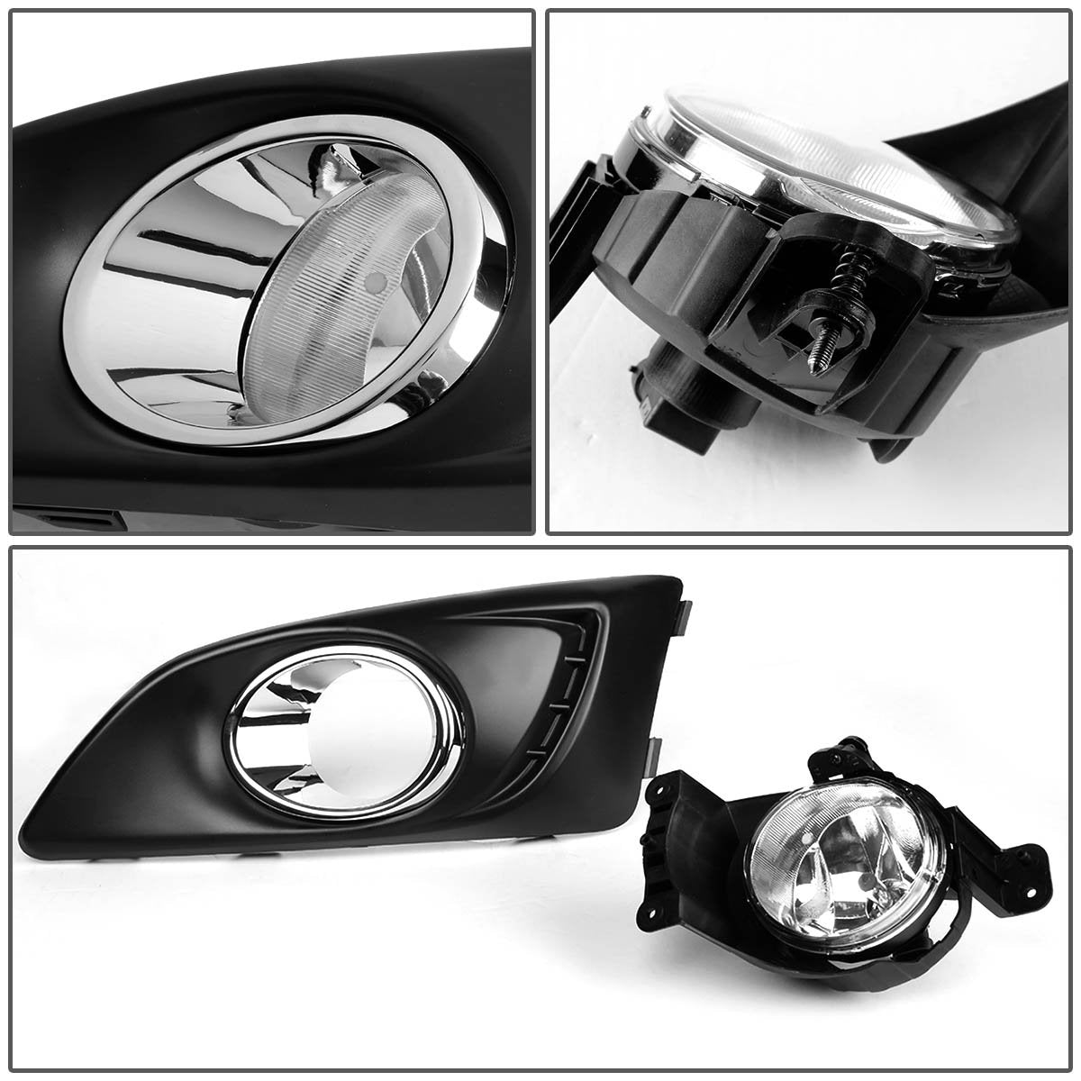 DNA MOTORING FL-ZTL-158-CH Front Bumper Fog Light Driver & Passenger Side Enhance visibility [Compatible with 11-15 Chevy Sonic / 12-15 Aveo]