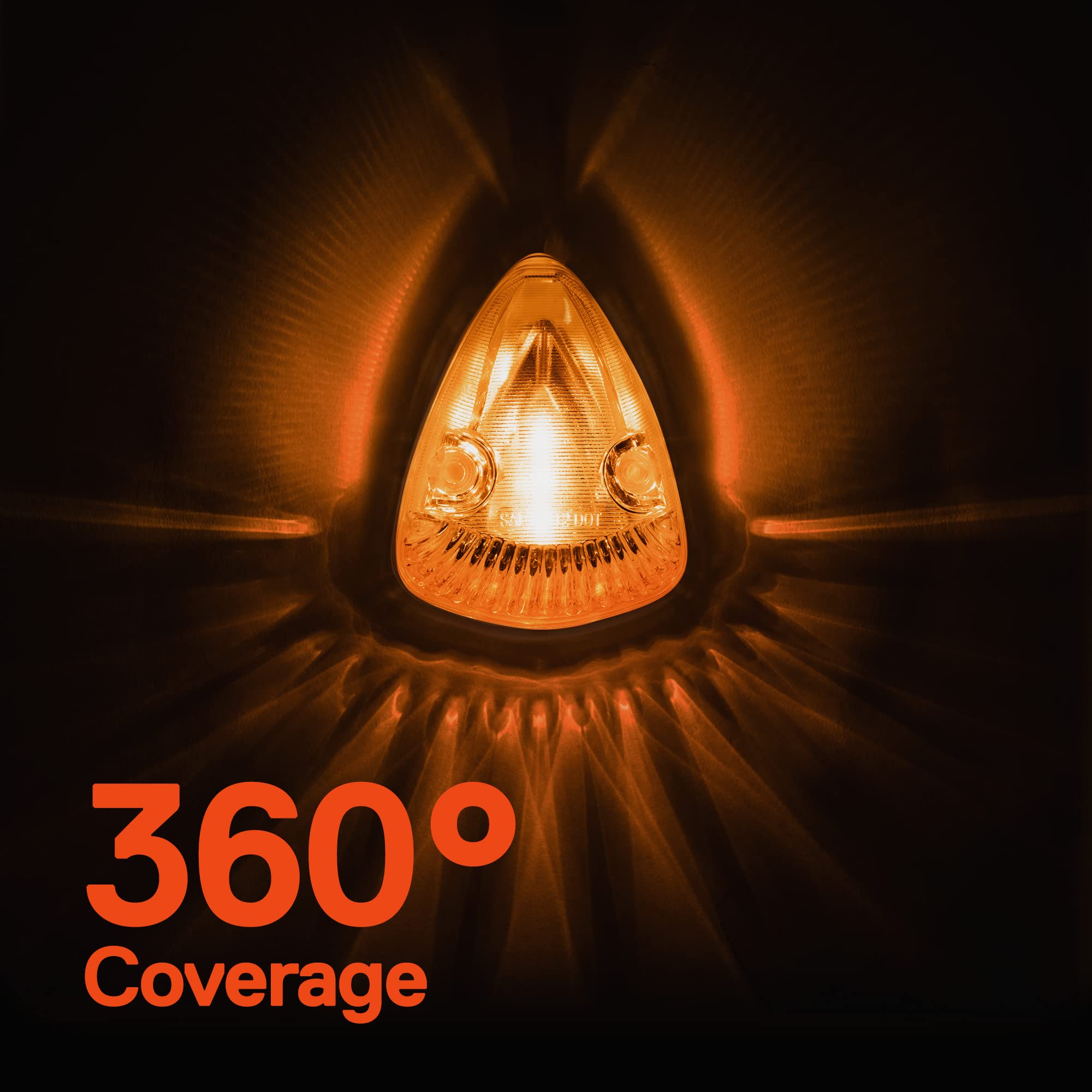 True Mods Amber Teardrop Cab Marker Light Kit [Dot Fmvss 108] [Sae P2] [Universal Fit] [Reflector Lens] [94-98 Dodge Ram Direct