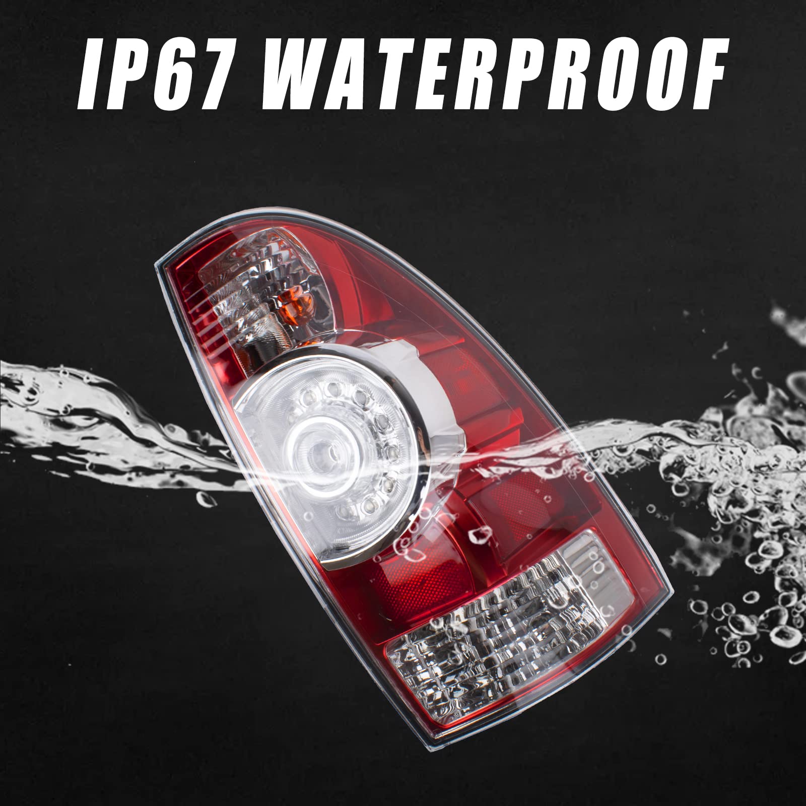 Boine Compatible With 2005-2015 Toyota Tacoma Pickup Driver And Passenger Side Tail Light Led Lens - Bulb And Harness Included 8