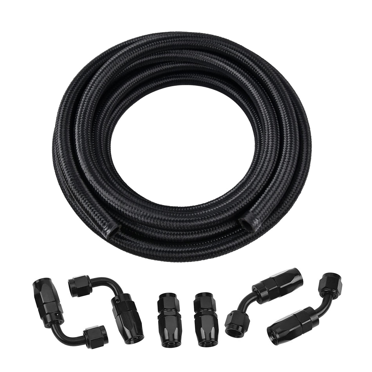 Evil Energy 6An Fuel Line Kit,An6 Braided Nylon Fuel Hose Cpe 10Ft Black