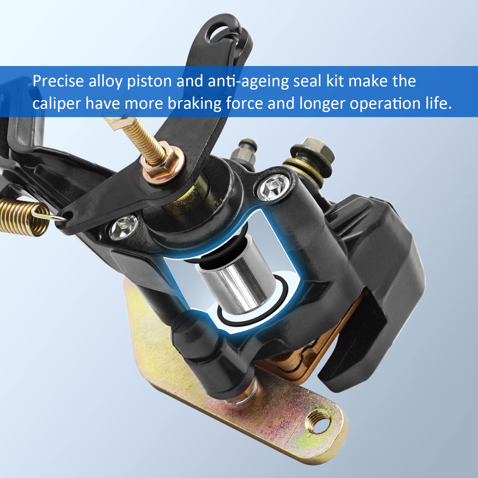 M Mati Rear Brake Caliper For Yamaha Banshee 350 Yfz350 Warrior 350 Yfm350X Wolverine 350 Yfm350Fx Raptor 660R Yfm660R With Parking Brake 1Uy-2580W-01-00