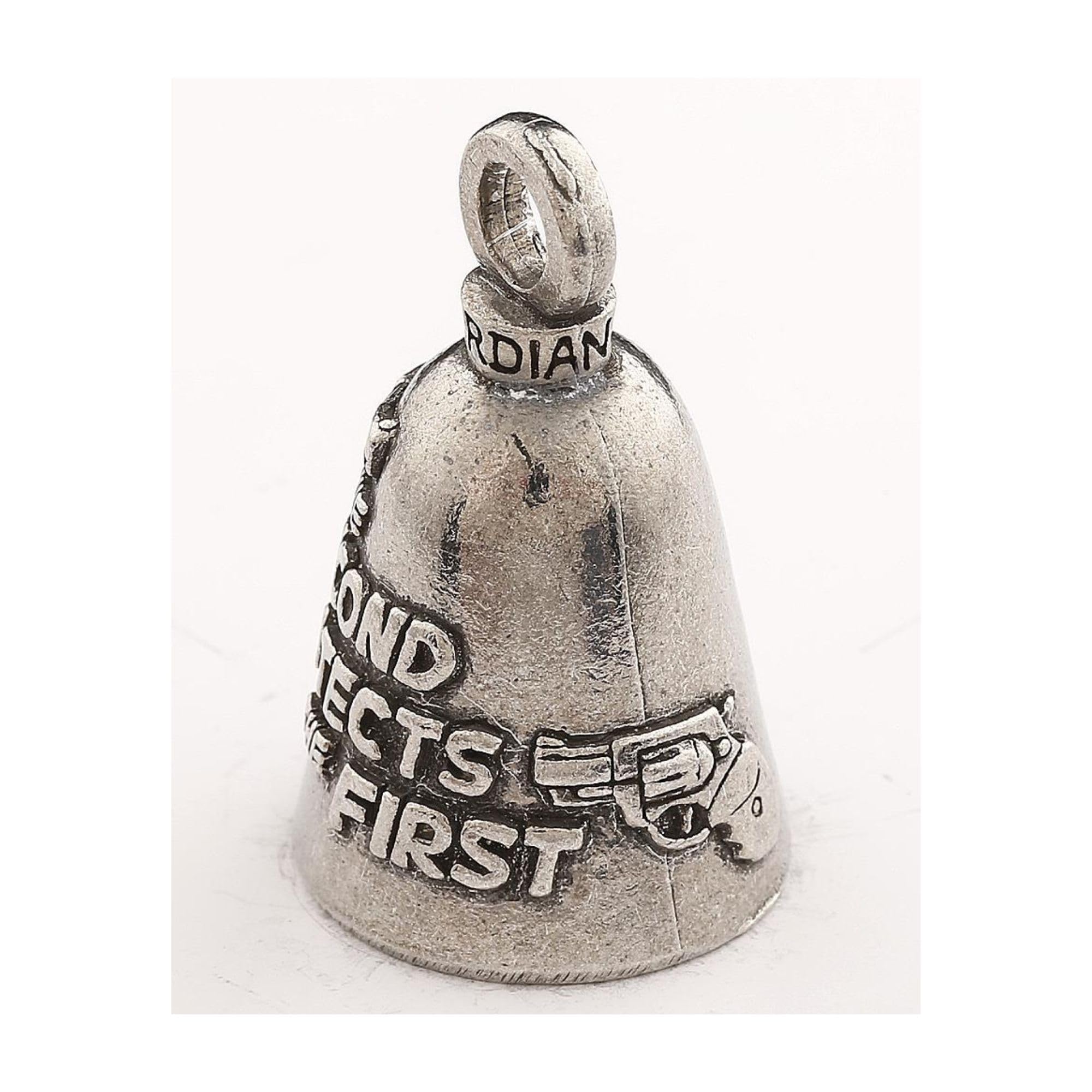 Guardian Bell Second Amendment Protects Good Luck Bell W/Keyring & Black Velvet Gift Bag | Motorcycle Bell | Lead-Free Pewter |