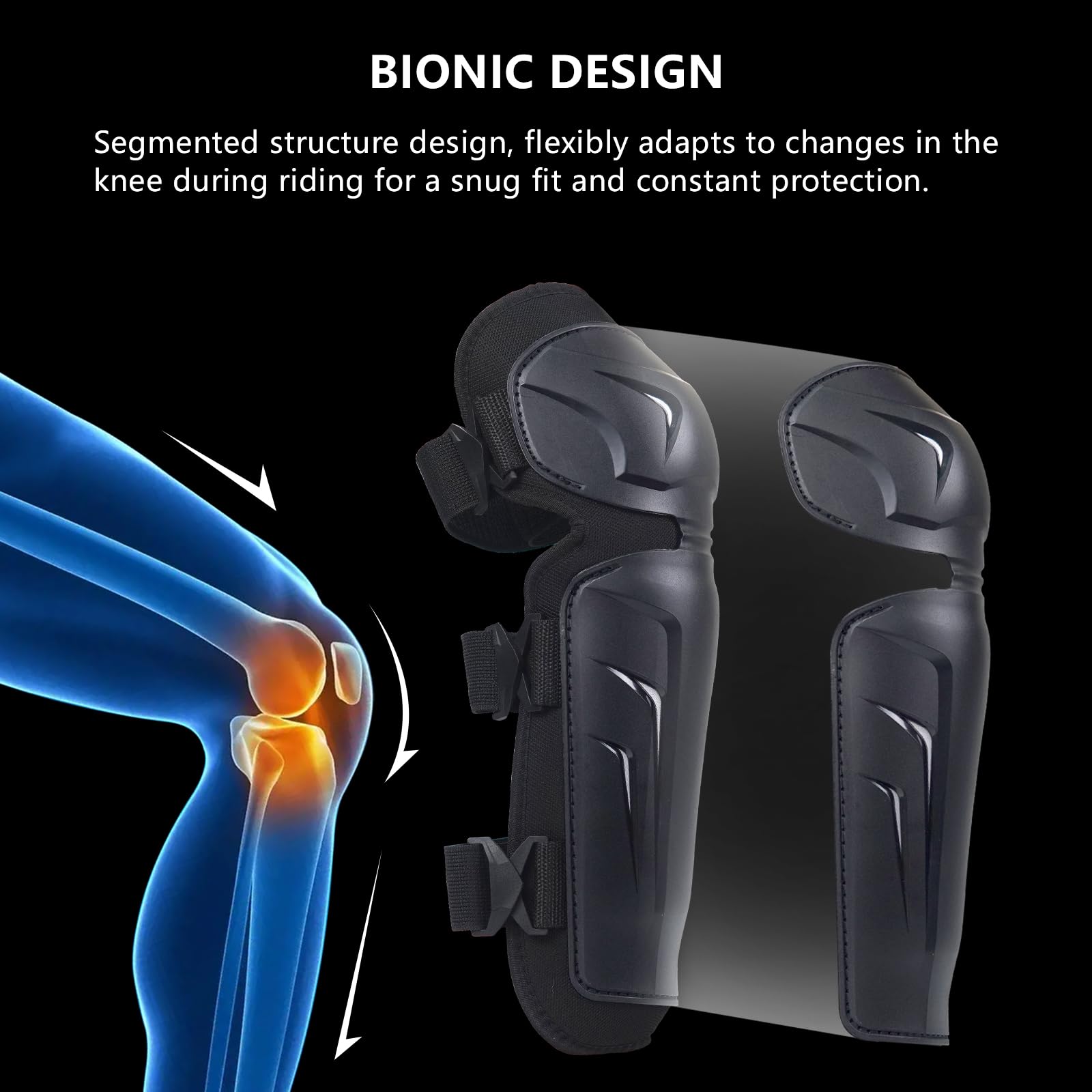 AIDY-PRO Motocross Knee Pads Motorcycle Knee Guards for Men, Adjustable Motocross Knee and Shin Guards, Crashproof Motorcycle Le