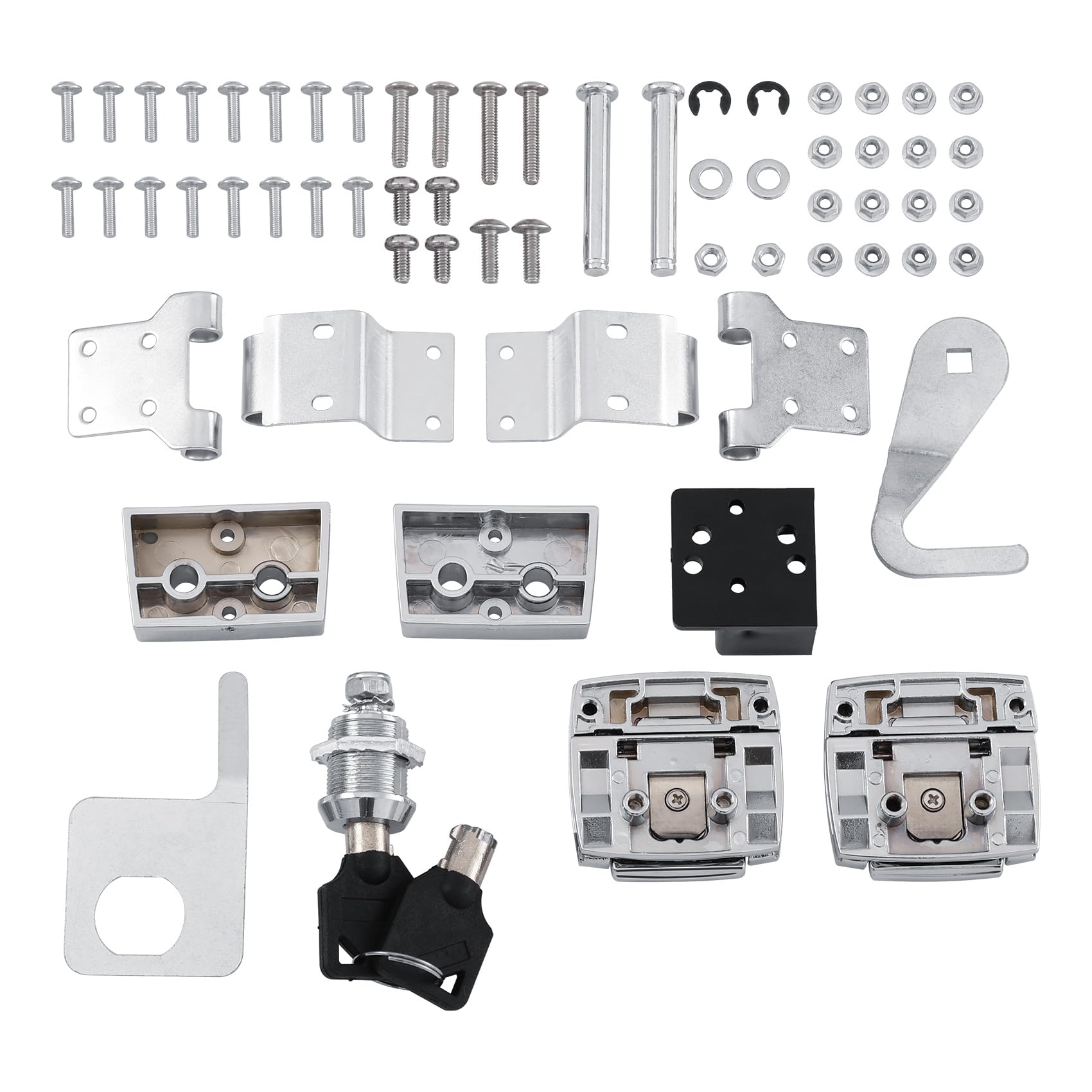 TCMT Chrome King Chopped Razor Pack Trunk Latches Hinges Lock with Keys Fit for Harley Tour Pack Electra Glide Road King Street