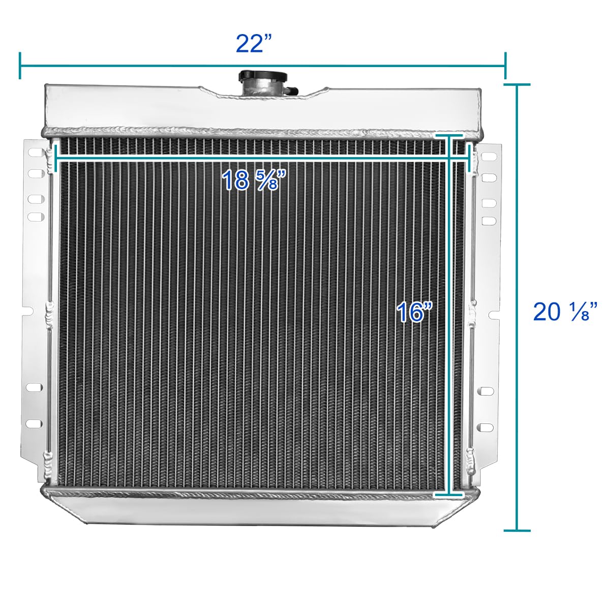 Spec-D Tuning 3 Core Manual Transmission 20'' Driver/Left Side Radiator Compatible With 1969-1970 Ford Mustang/Falcon V8