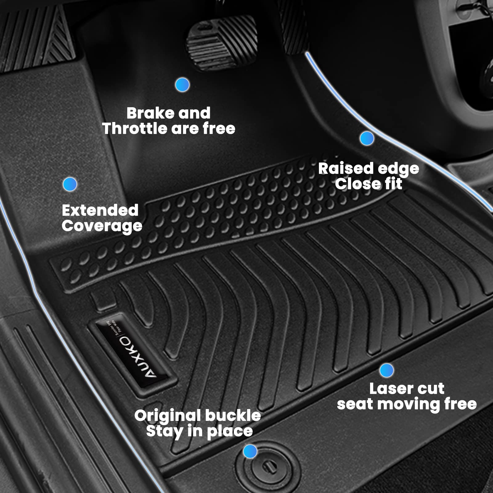 Auxko All Weather Floor Mats Fit For Chevrolet Bolt Euv 2022 2023 2024 Tpe Rubber Liners Set Bolt Euv Accessories All Season Gua