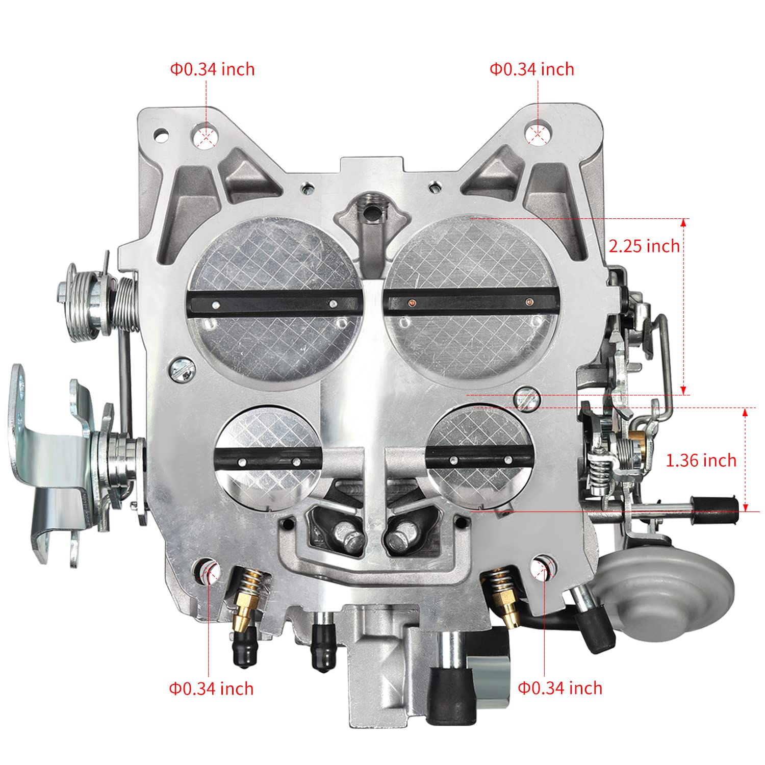 SOASEMBE Rochester Quadrajet Carburetor 4 Barrel 750 CFM for Chevy 327/350/427/454, 1966-1973, 4MV-Div