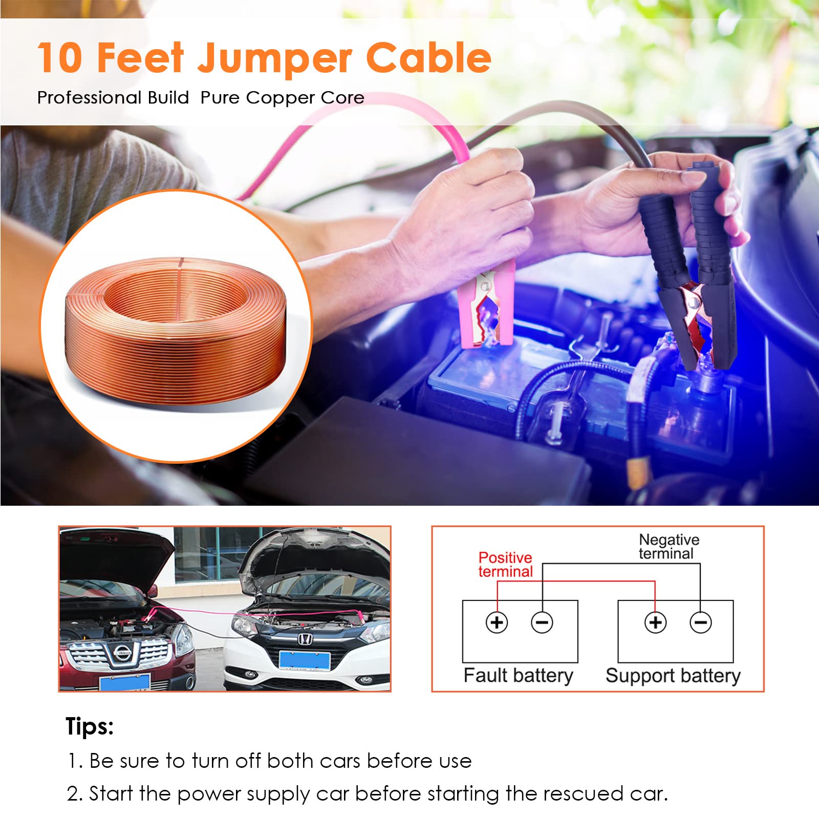 Thinkwork Car Emergency Kit For Teen Girl And Lady'S Gifts, Pink Emergency Roadside Assistance Kit With Pink Car Tool Set, 10Ft