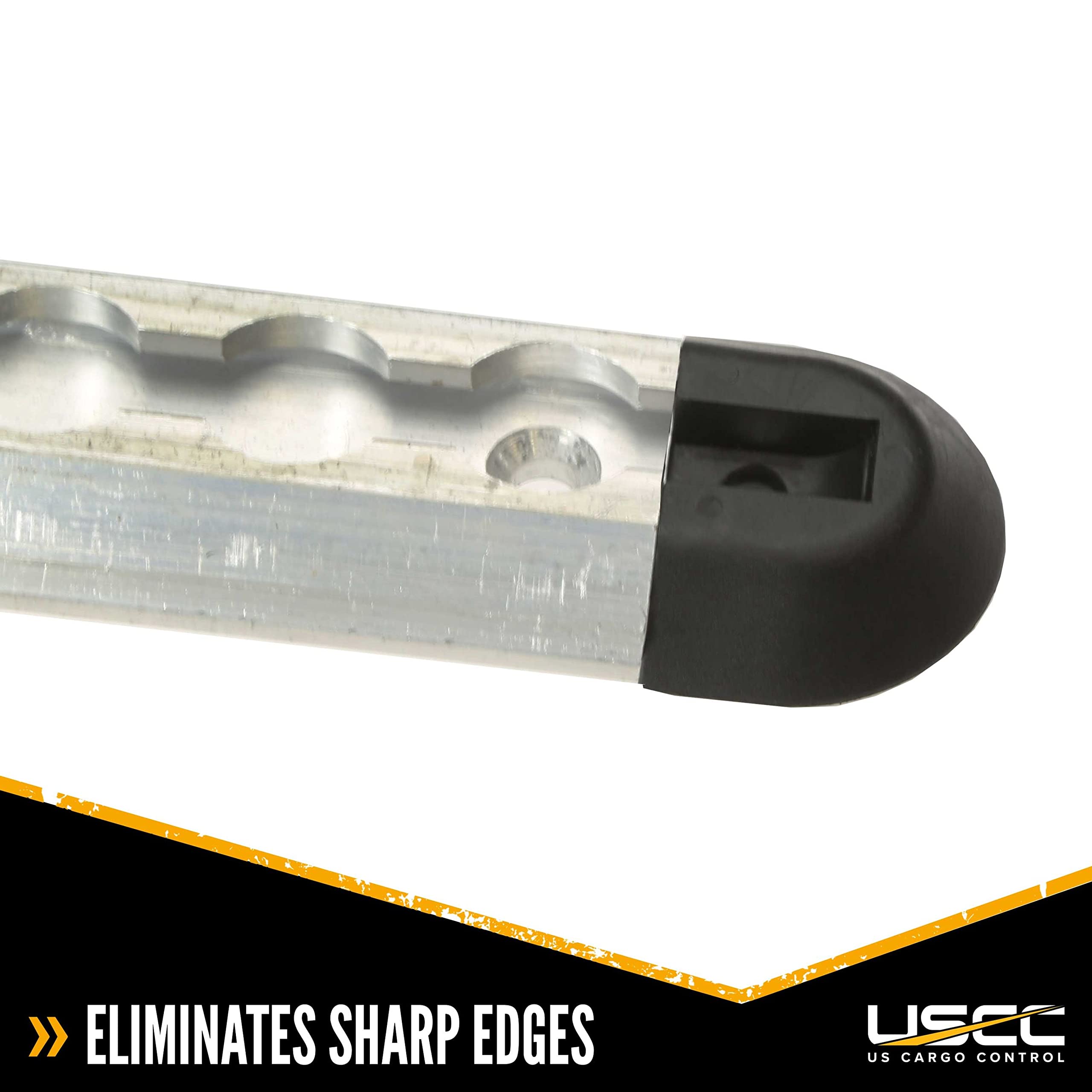 US Cargo Control Angled End Caps for L Track Rails (4-Pack), Eliminates Sharp Edges On Angled L Track Ends, Easily Roll Motorcyc