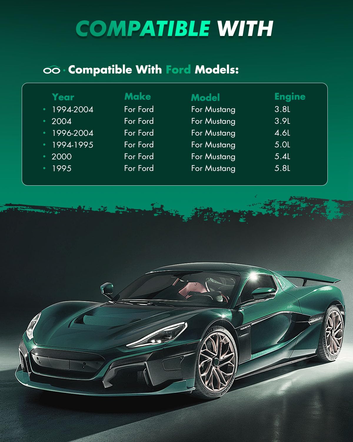 Scitoo D627 Semi-Metal Brake Pads Kits Rear Replacement For Ford For Mustang 1994-2004