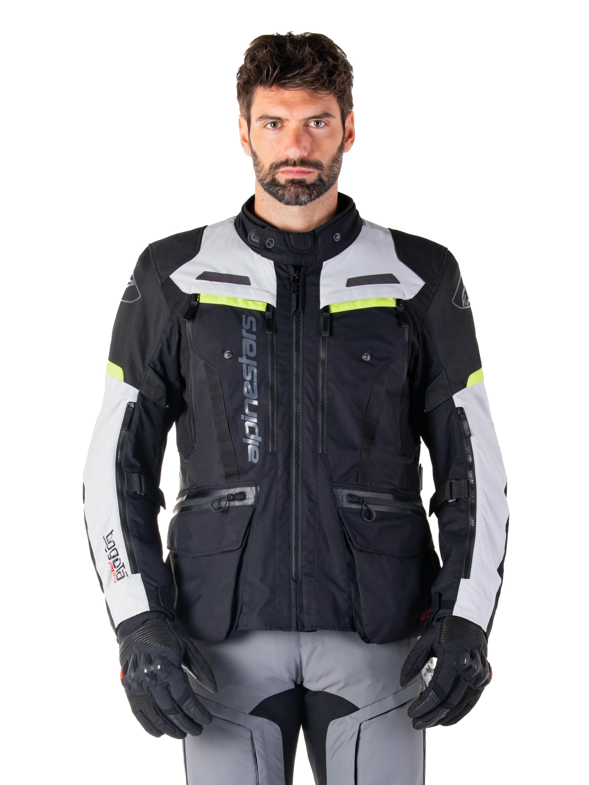 Alpinestars Bogota Pro Drystar Jacket M, Black/Ice Gray/Yellow