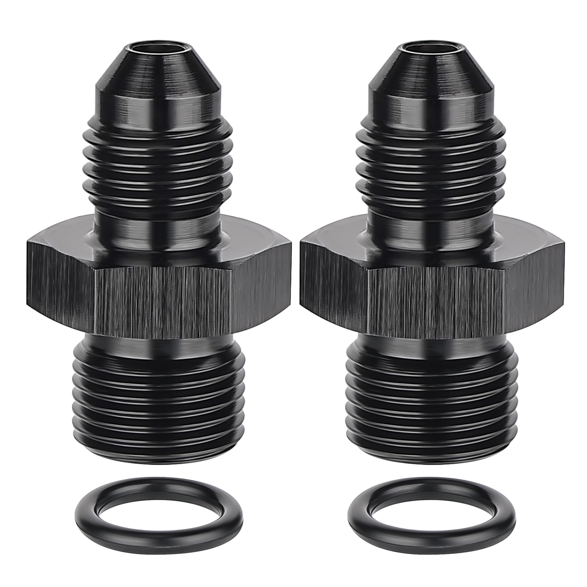 Evil Energy 3An Male Flare To M12 X 1.0Mm Male Metric Fitting Adapter Aluminium Alloy 2Pcs