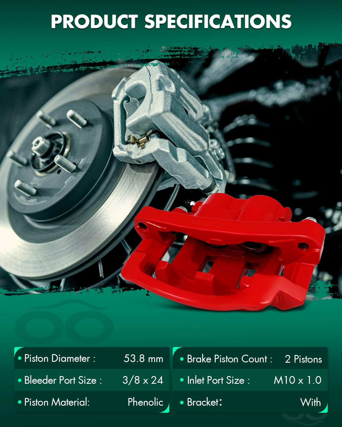 Scitoo 18-B4791 18-B4790 Front Left & Right Disc Brake Calipers Assembly W/Bracket For Ford For Excursion 2000-2005,For Ford For