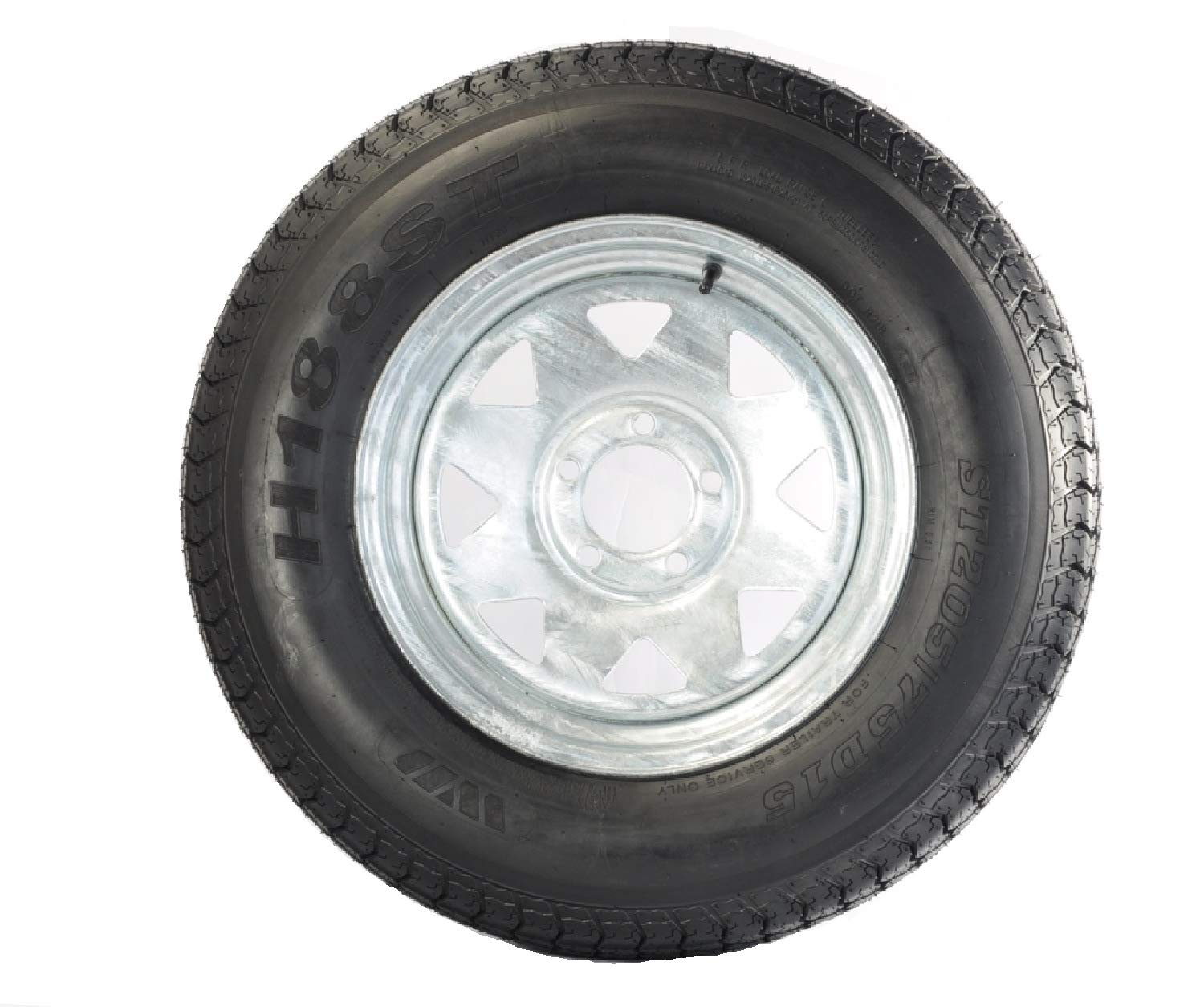 Trailer Tire On Rim ST205/75D15 205/75 D 15 in. LRC 5 Lug Galvanized Spoke Wheel