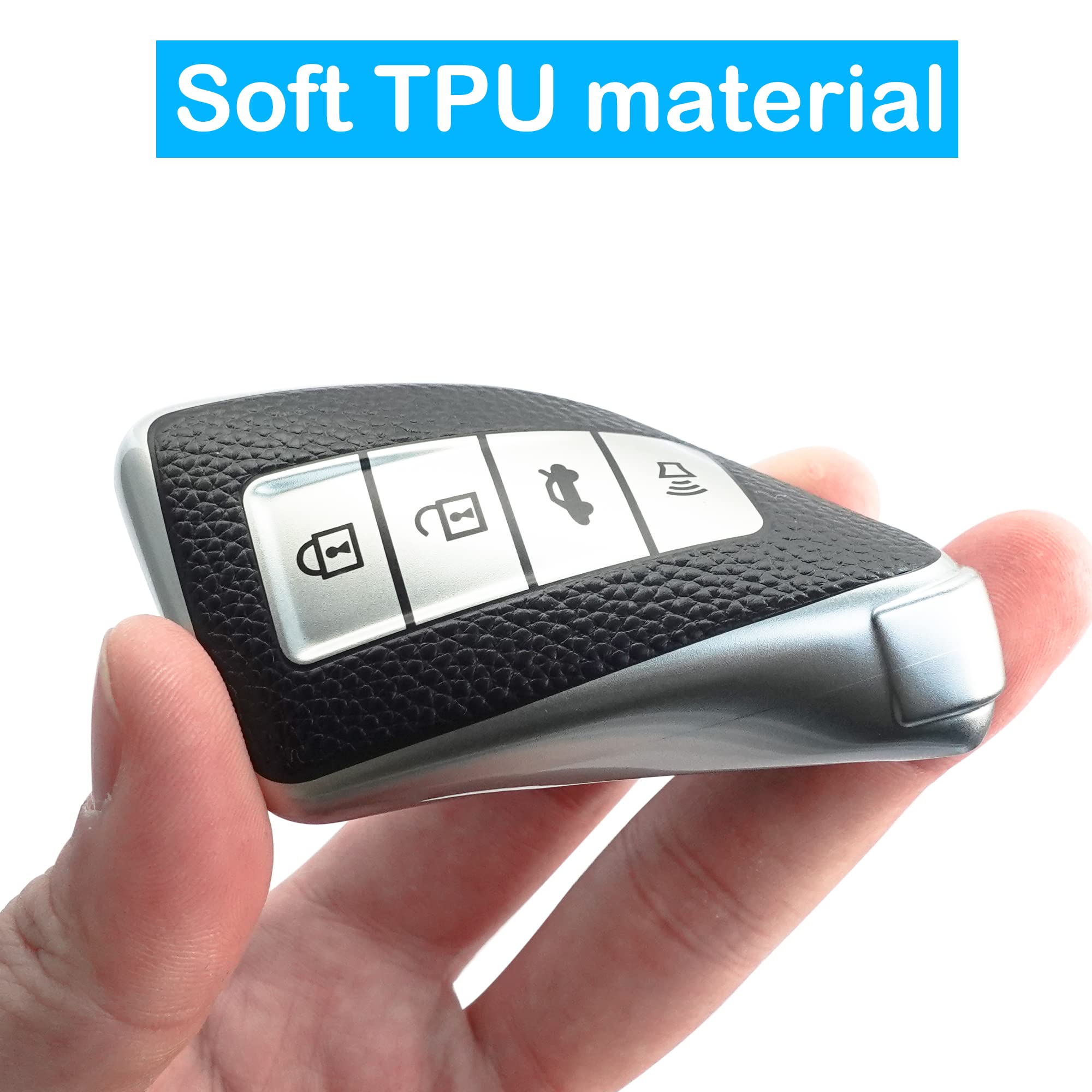 Kirsnda Texture key fob cover case keychain Compatible with Lexus,Soft TPU key case/skin,4-Buttons fit ES IS GS NX RX RC GX LX 5