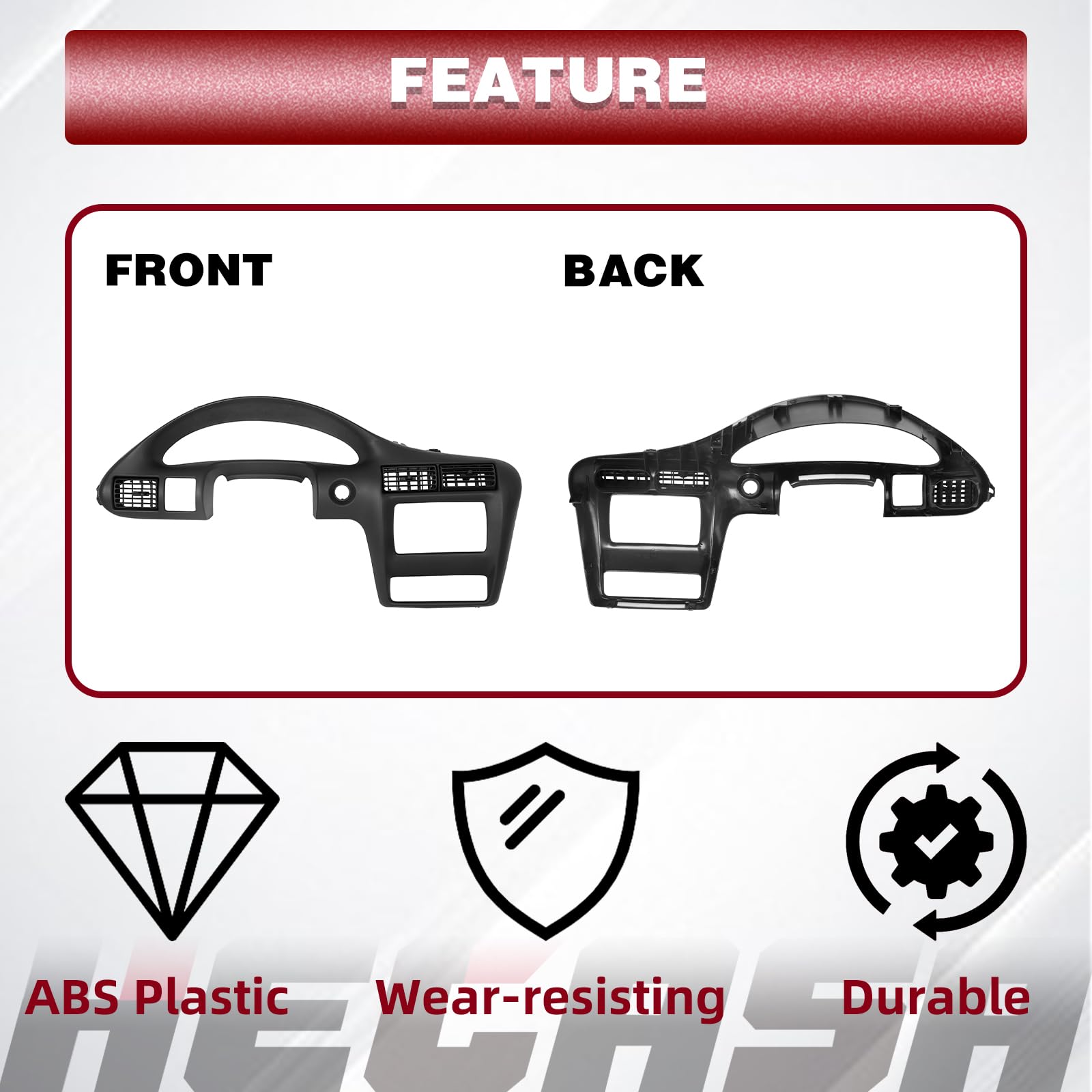 Hecasa Dash Panel Replacement Compatible With 2000 2001 2002 2003 2004 2005 Chevy Cavalier Instrument Panel Cover Dash Board Bla