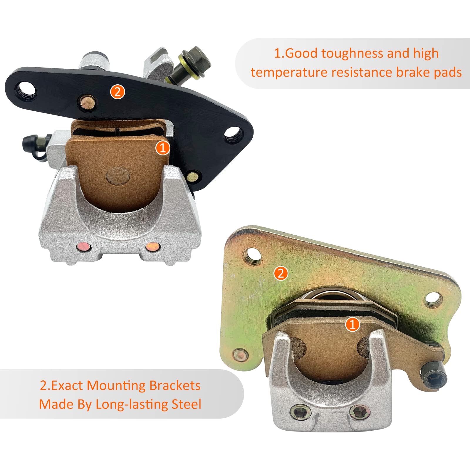 Front Left Right & Rear All Brake Calipers For Yamaha Kodiak 400 2000-2002 Kodiak 450 2003-2004 Wolverine 450 2006-2010 Yfm400 Yfm450