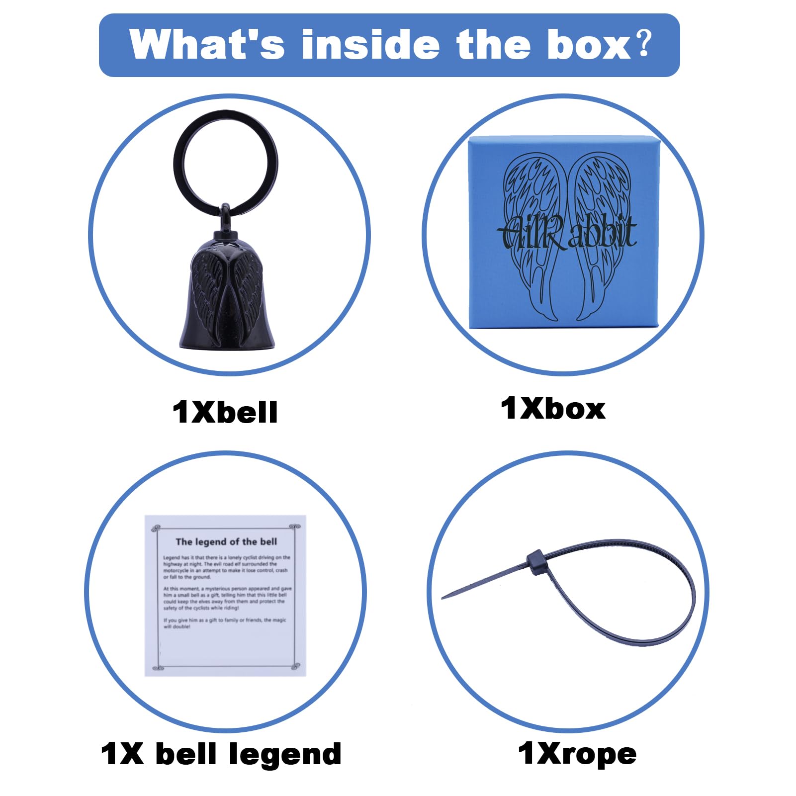 Felimai Motorcycle Bell - Motorcycle Bell Guardian Angel, Motorcycle The Evil Road Spirits Of The Road Will Be Trapped In The Bell (Black)