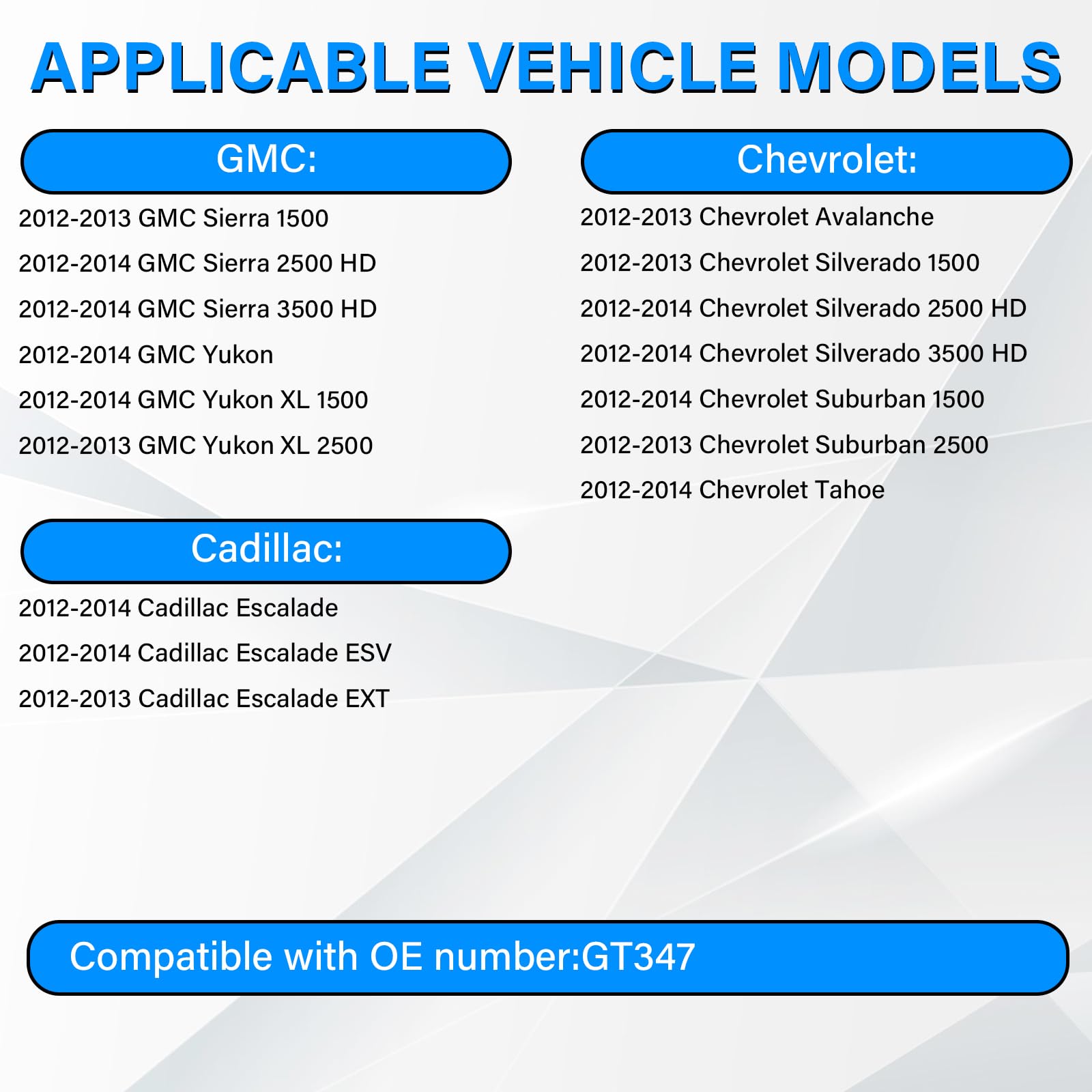 Gas Cap Replasement for Chevy 2012-2013 Silverado 1500, 2012-2014 Silverado 2500HD 3500HD, 2012-2014 Suburban 1500, 2012-2013 Av