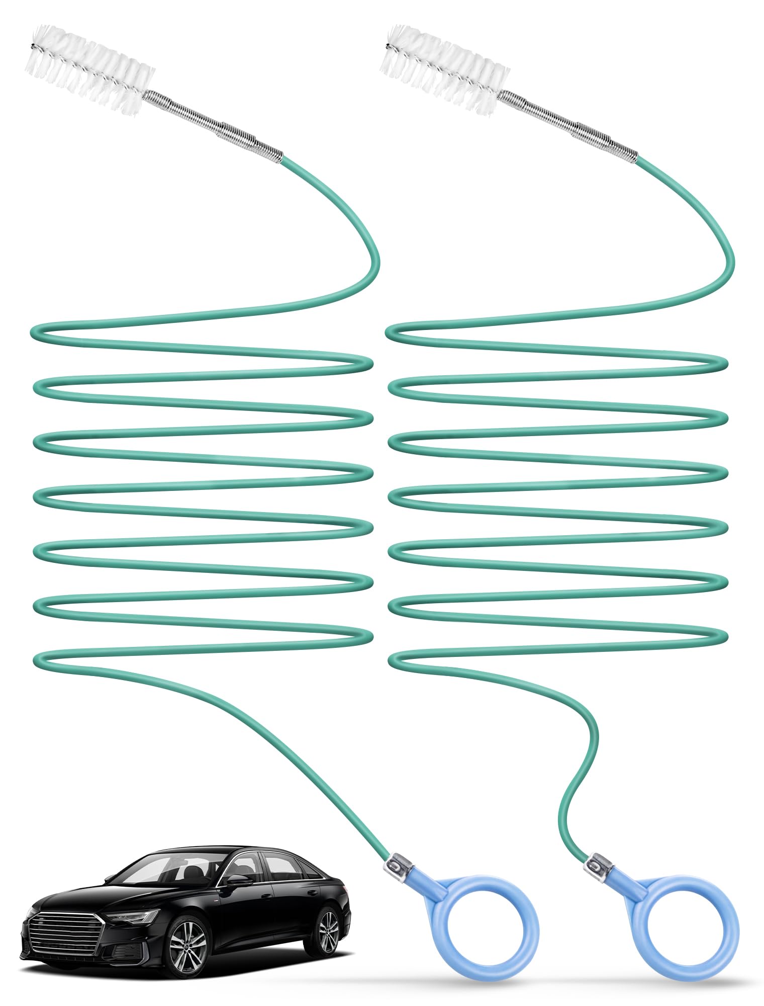 Sardvisa 2-Packs Auto Sunroof Drain Cleaning Tool,78 Inch Flexible Drain Brush Pipe Cleaners For Car,Tube Cleaning Brush Slim Dr