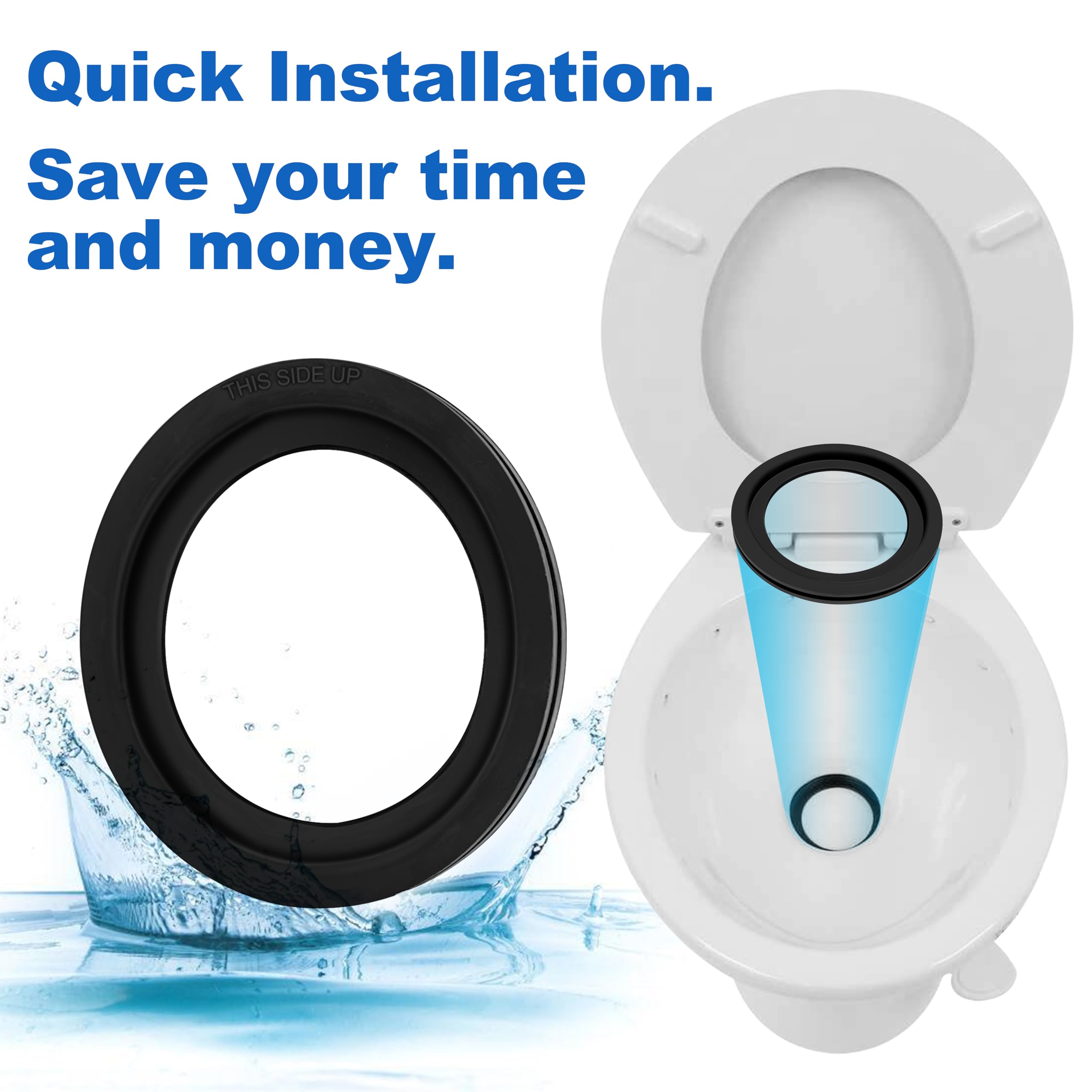 385311658 Flush Ball Seal Kit Replacement For Dometic 300, 310 And 320 Rv, Motorhome Camper And Trailer Toilets - Black