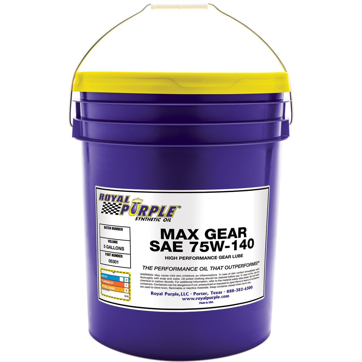 Royal Purple 05301 Max Gear 75W-140 High Performance Synthetic Automotive Gear Oil - 5 Gal.
