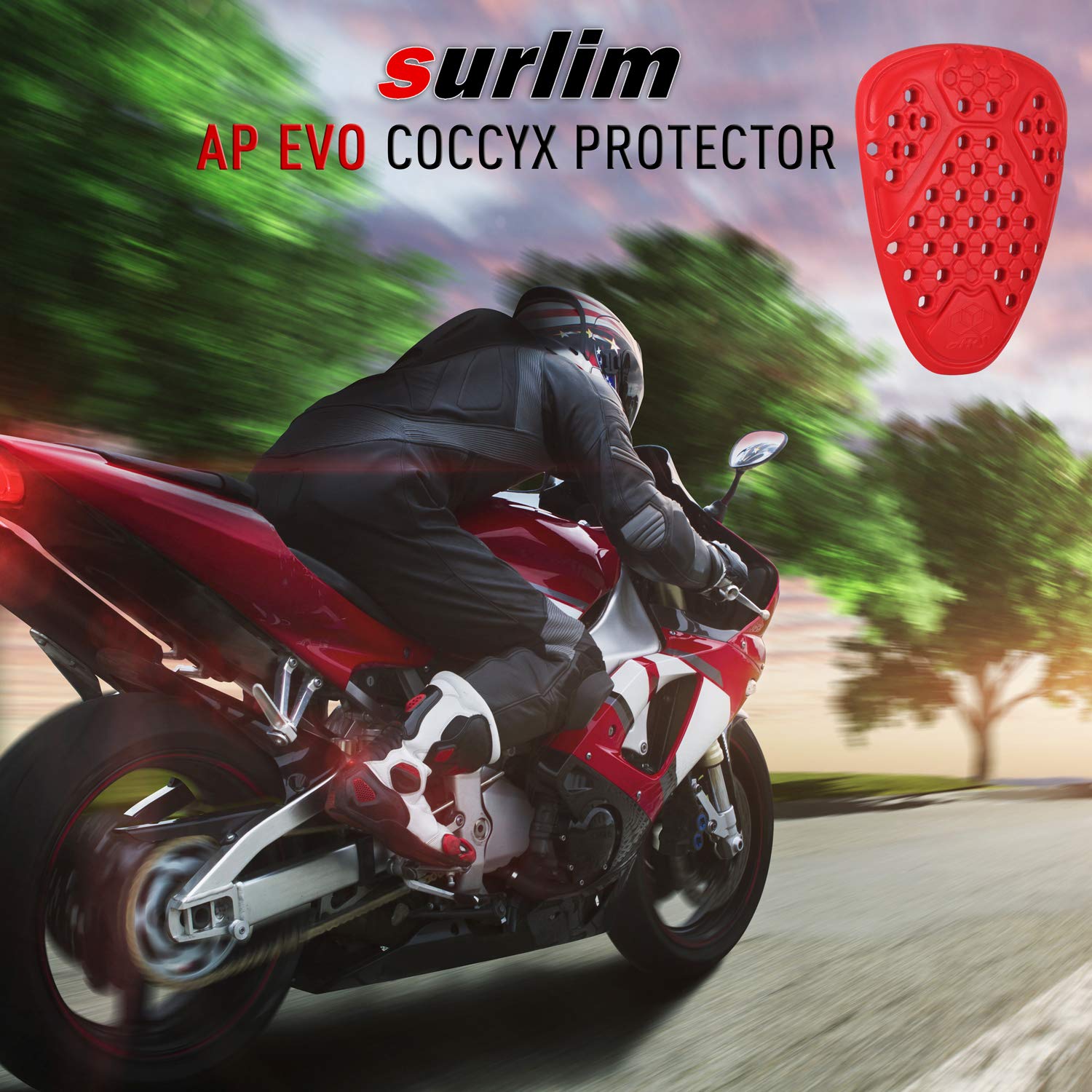 Surlim Coccyx Protector Ce Insert Armor Motorcycle Pants Replacement Pads