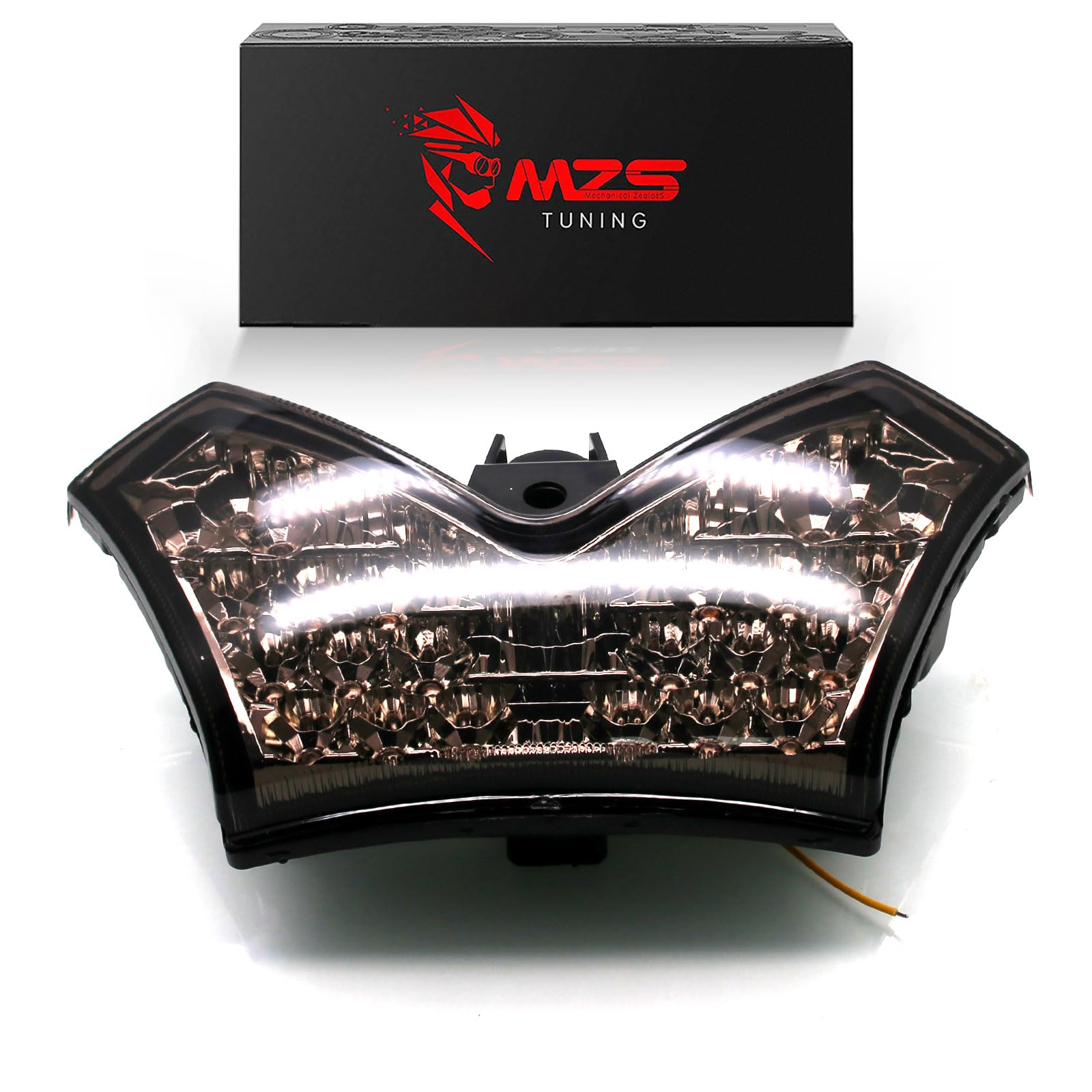 Mzs Motorcycle Tail Light, Led Integrated Turn Signal Blinker Smoke Lens Compatible With Zx14 Zx-14 2006-2011 / Zx14R Zx-14R 201