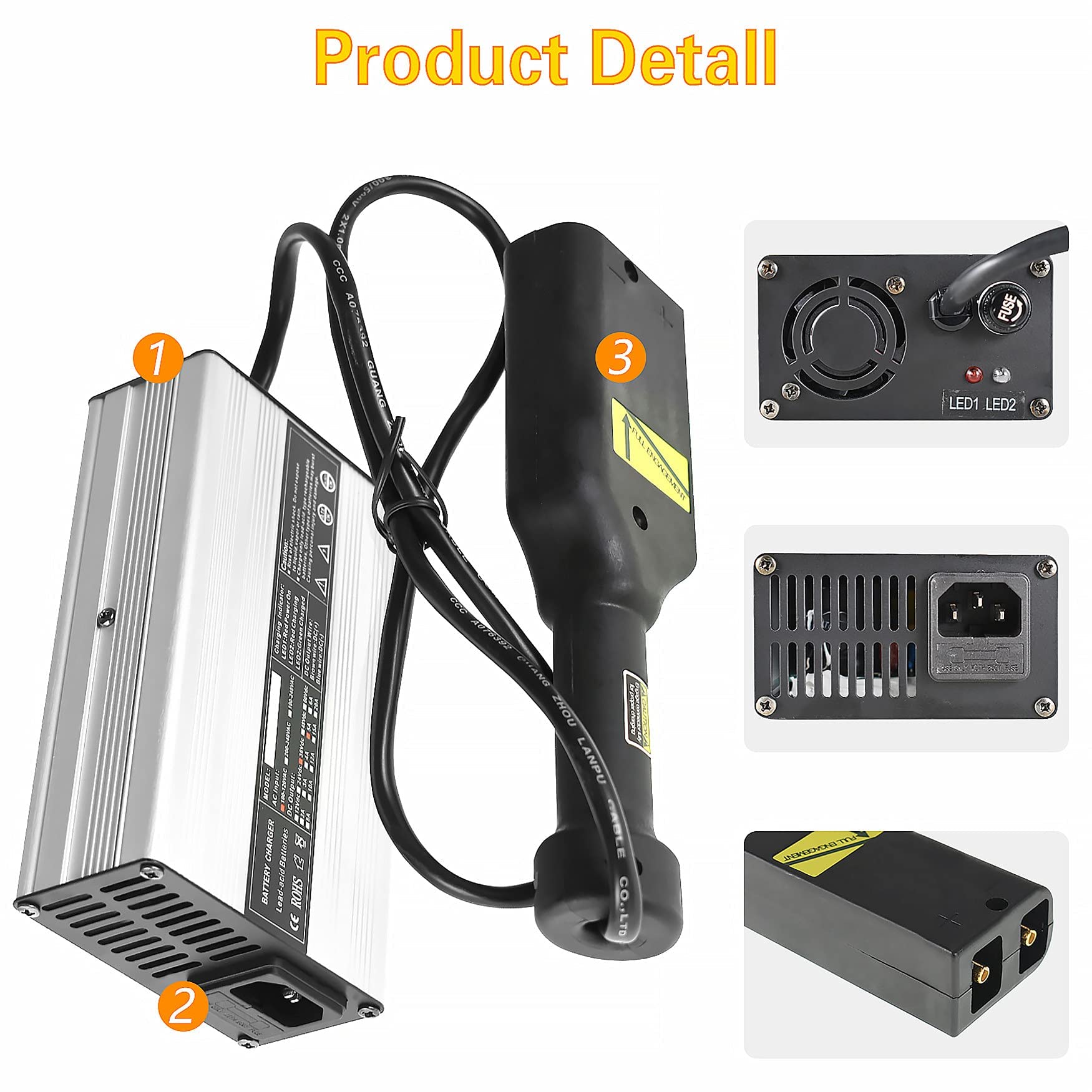 Wflnhb 36 Volt 5 Amp Battery Charger Replacement For Ezgo Txt Medalist Golf Cart