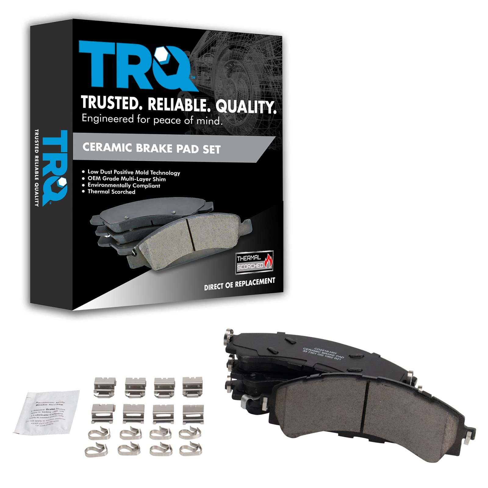 Trq Front Brake Pads Ceramic Compatible With 2021-2022 Ford Bronco 2019-2022 Ranger