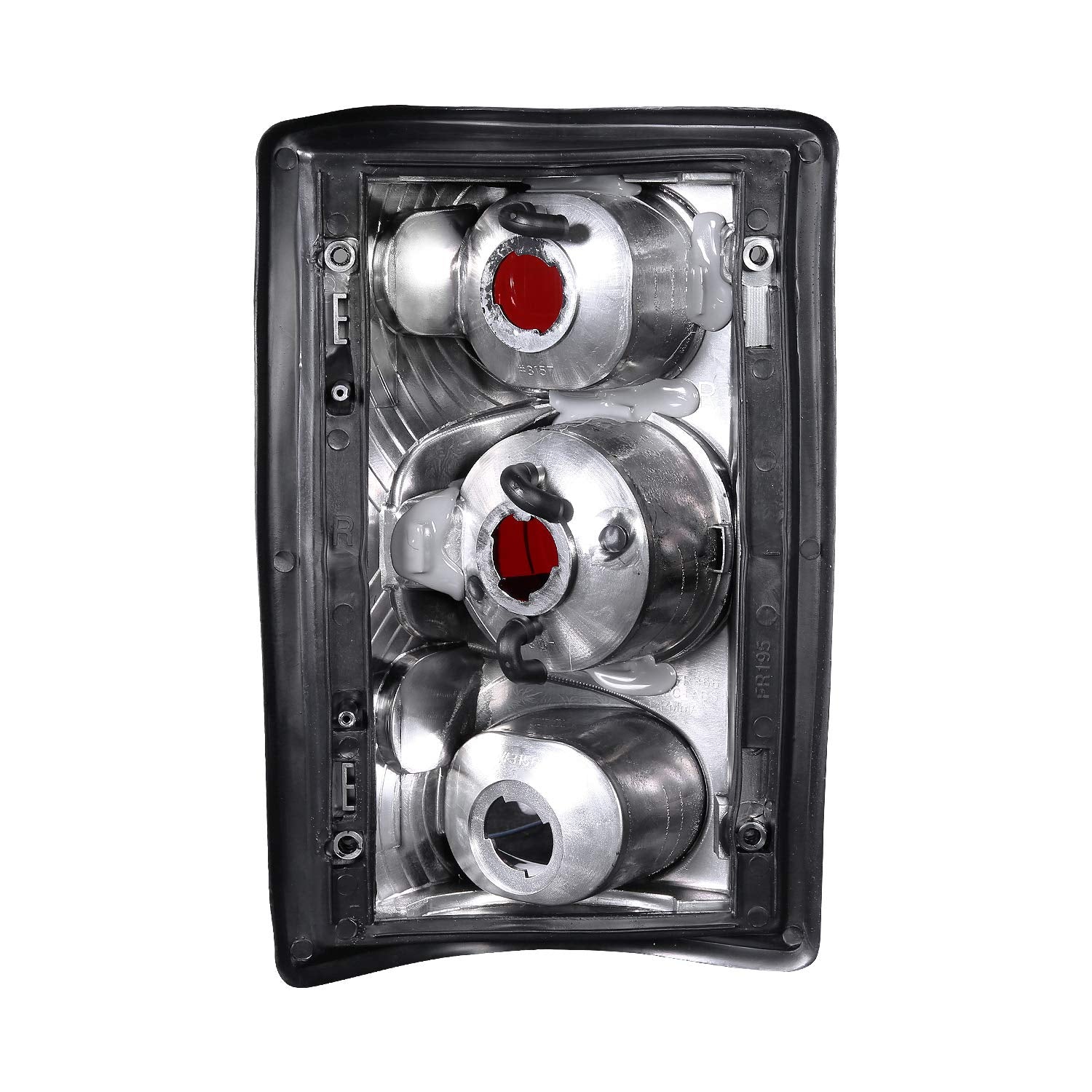 Amerilite Black Replacement Brake Tail Lights Set For Ford Excursion/Econoline Van - Passenger And Driver Side