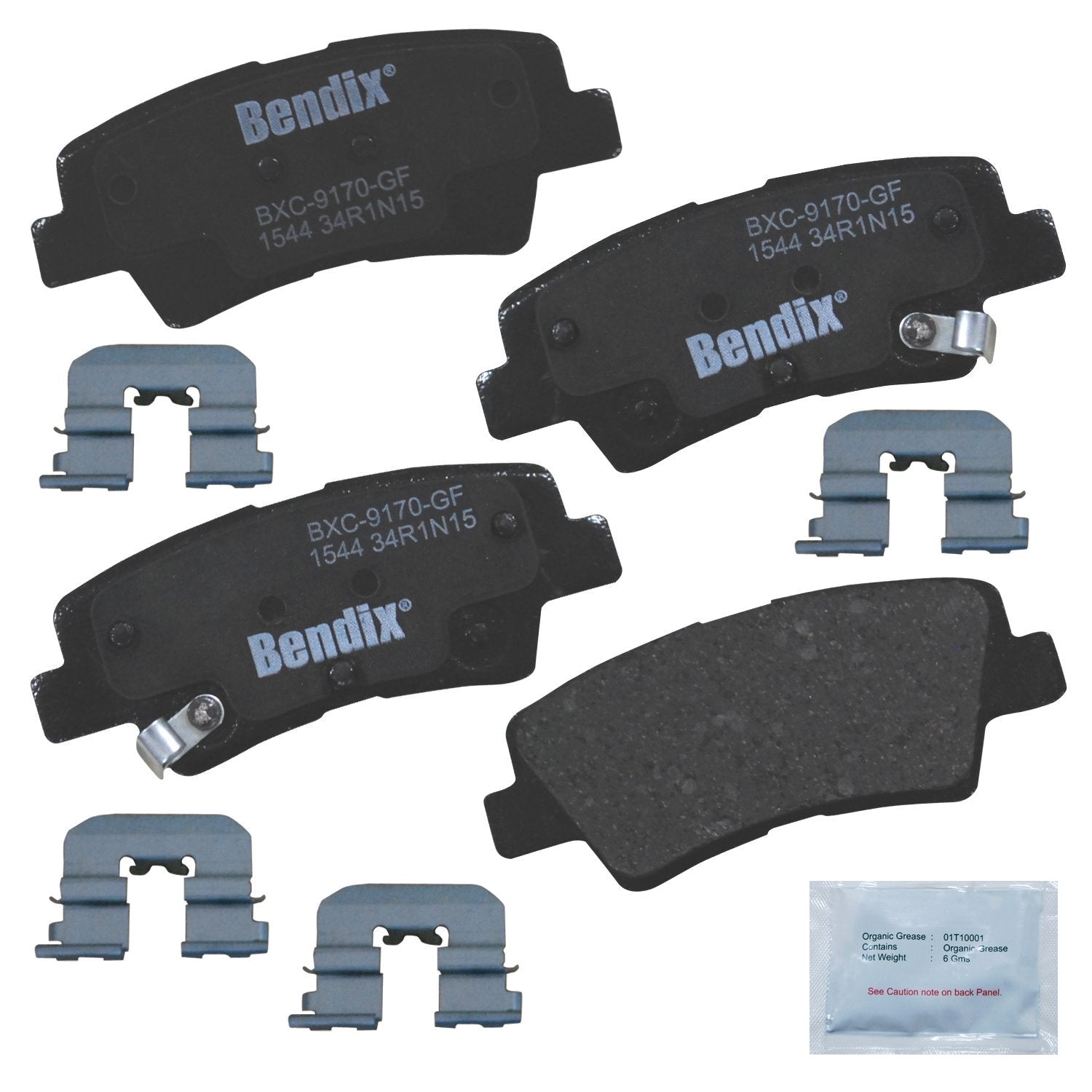 Bendix Priority1 Cfc1544 Ceramic Rear Brake Pads For Dodge Attitude 2014-2011, Hyundai Elantra Gt 2013, Kia Optima 2019-2014, Ri