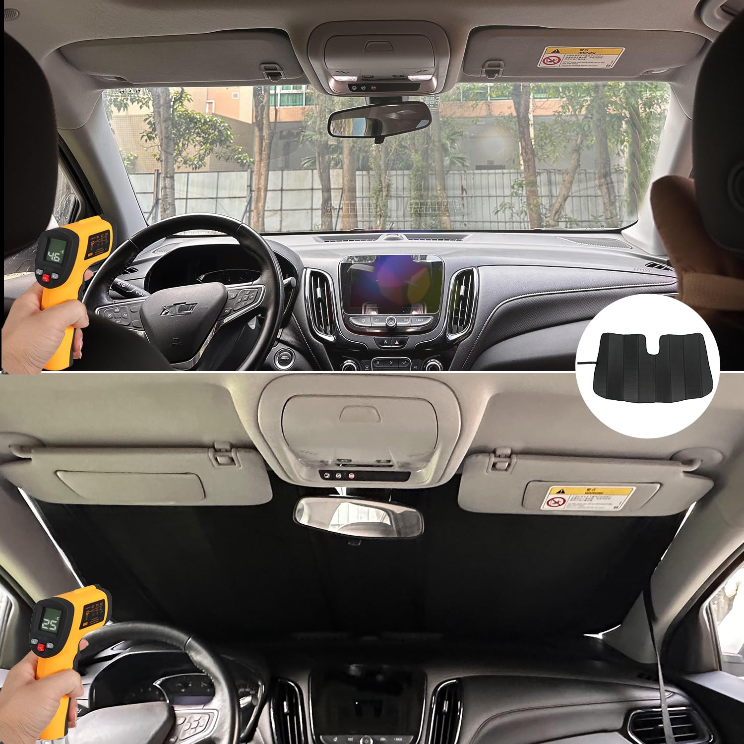 D-Lumina Rav-4 Front Windshield Sun Shade - Compatible With Toyota Rav4 2019 2020 2021 2022 2023 2024 2025 - Foldable/Roll Up Ca