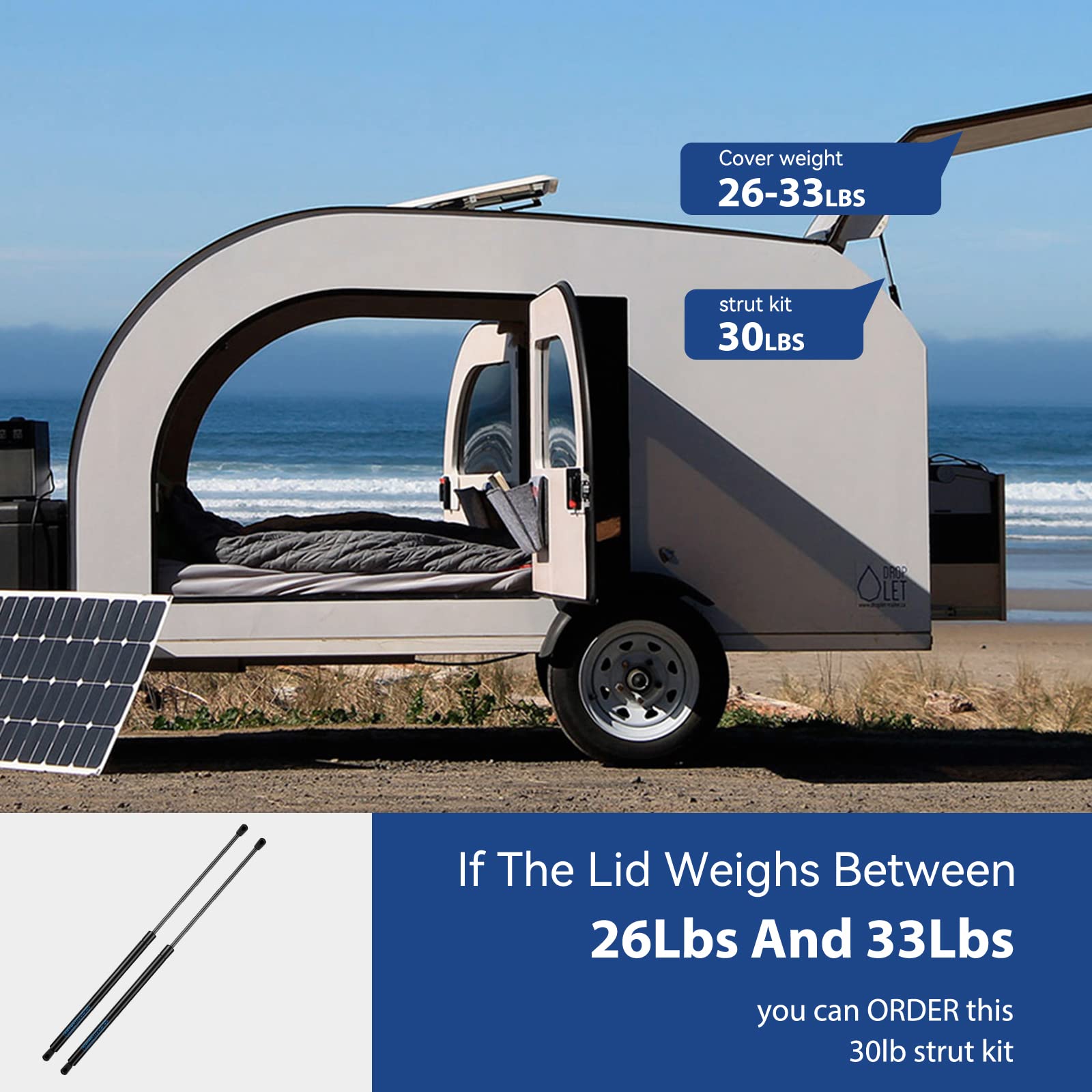 ARANA GSNI7183 26 inch 30LB Gas Spring Struts, SE263P30 26   133N Shocks Lift Support for Truck Tonneau Cover Boat Motor Hatch T