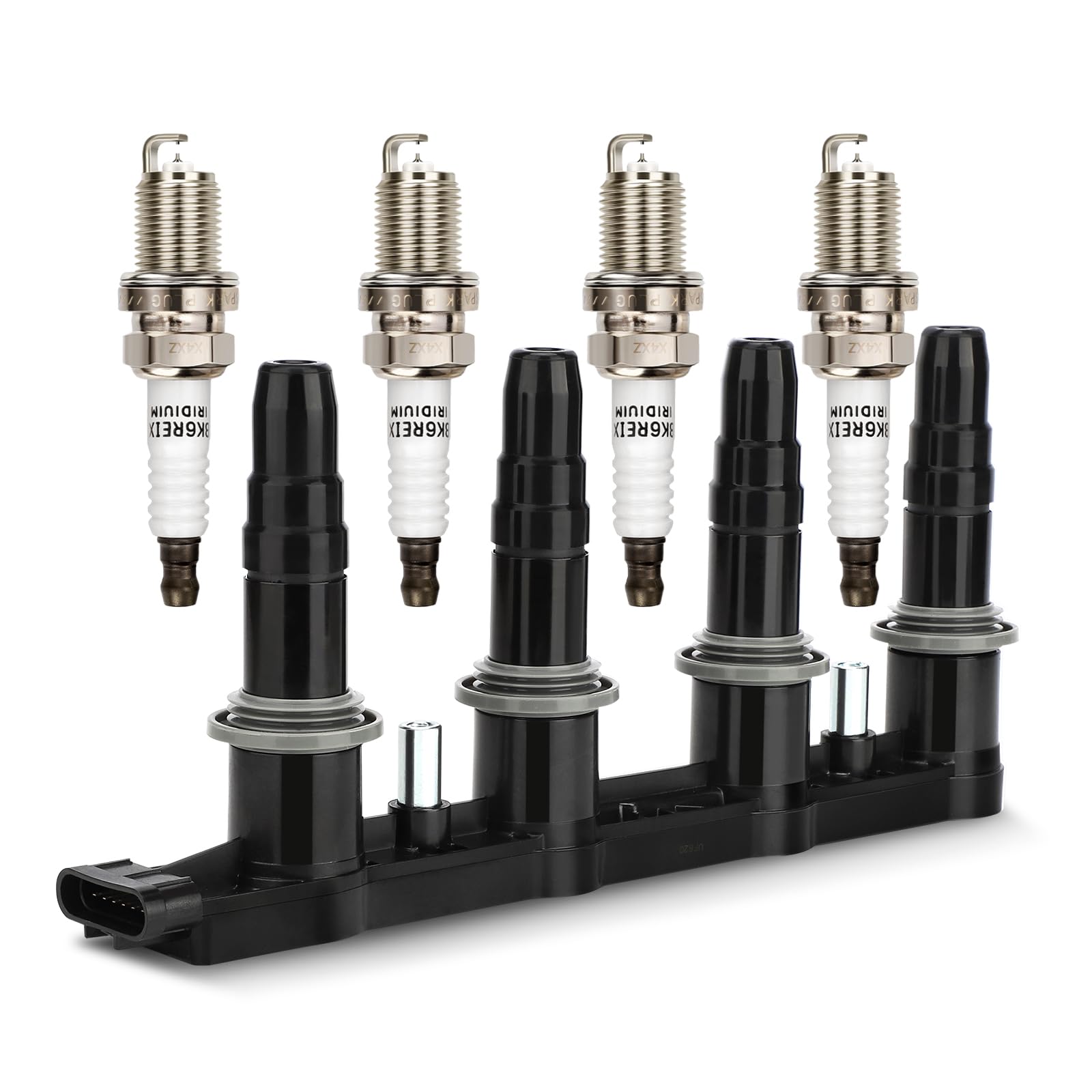Uf620 Ignition Coil & 4504 Double Iridium Spark Plug For 11-15 Chevy Cruze, 12-18 Chevy Sonic,09-11 Aveo Aveo5 /09-10 Pontiac G3