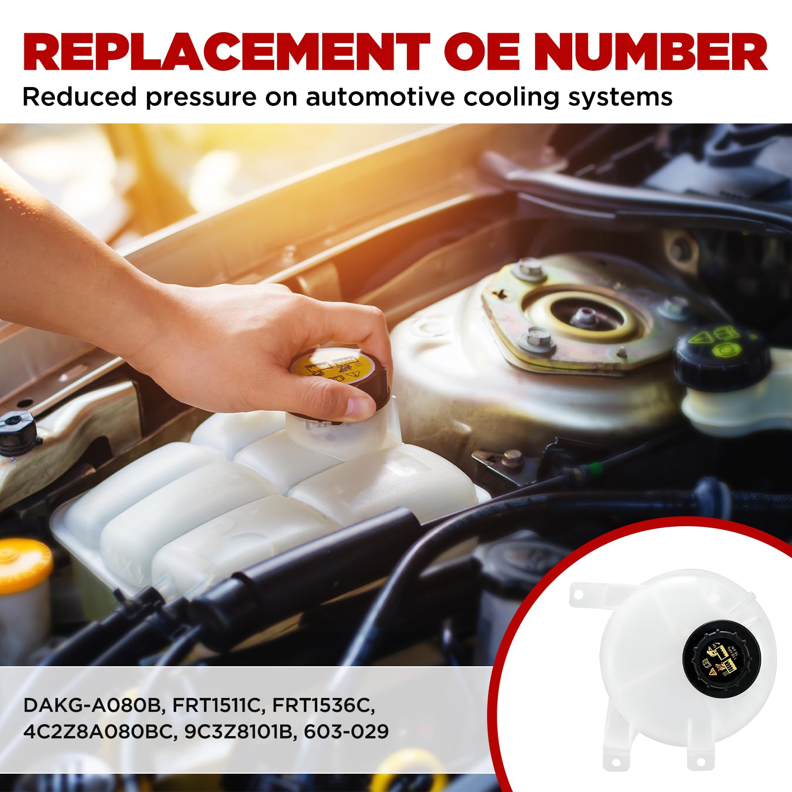 Bdfhyk Engine Coolant Expansion Reservoir Overflow Tank Compatible With E-150 E-250 E-350 E-450 E-550 Econoline Super Duty Club