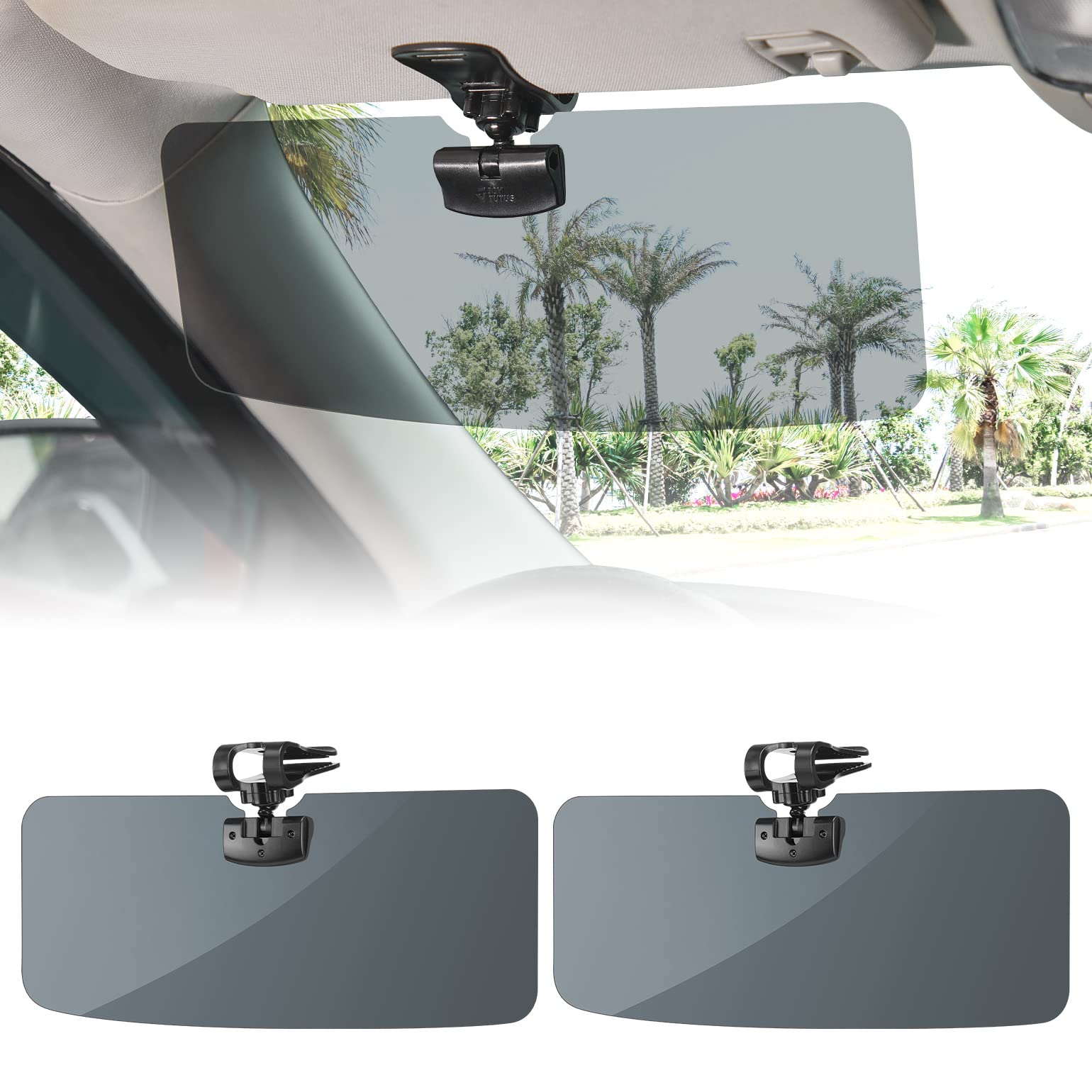 Joytutus Sun Visor For Suv, 2 Pack Polarized Sun Visor Extender For Truck, Universal Uv400 Car Visor Extension Anti-Glare Easy T