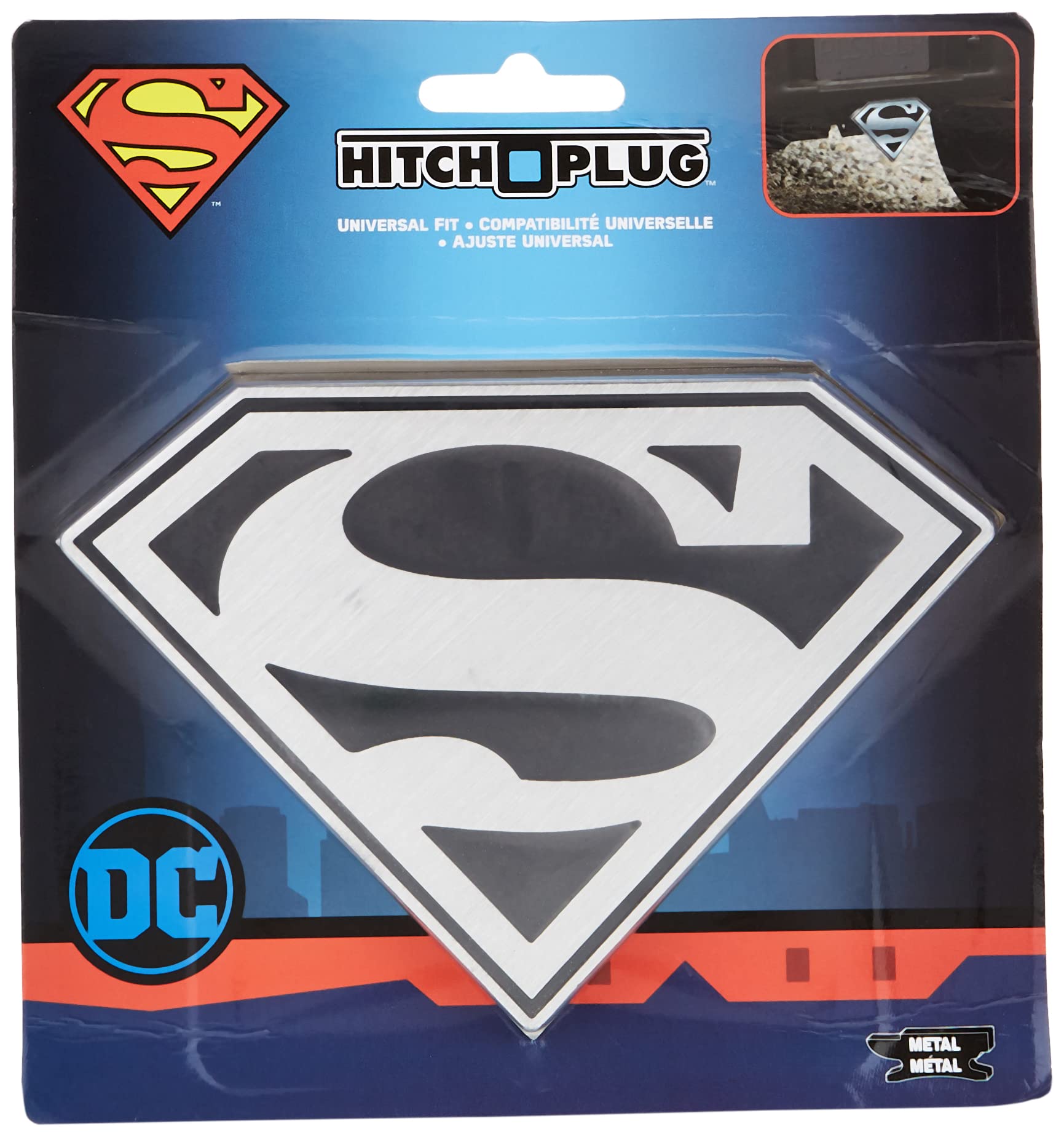 Plasticolor 2225 Billet Aluminum Superman Logo Truck SUV Hitch Cover  2 and 1.25